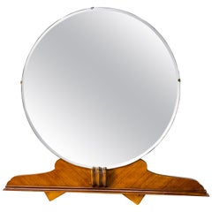 Antique Art Deco Round Mirror