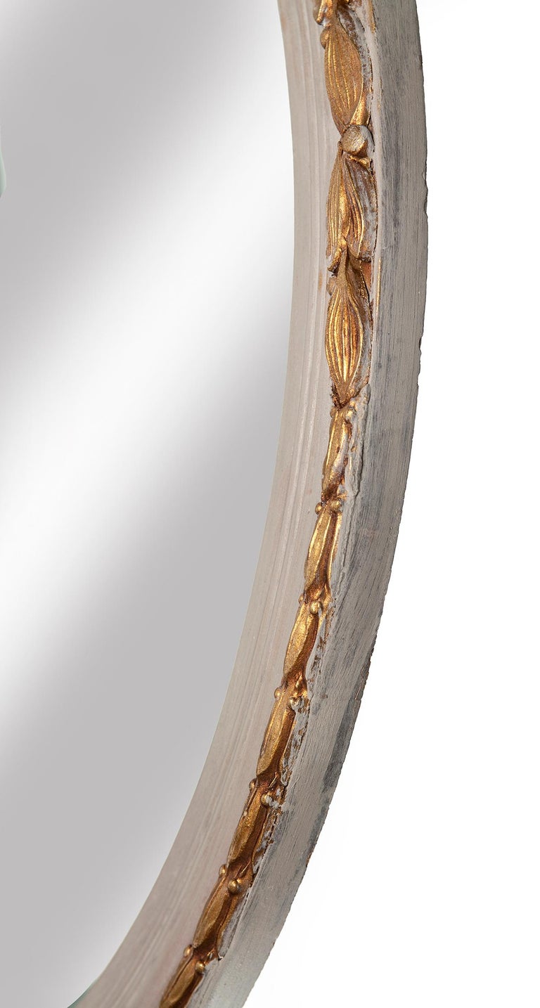 Art Deco Round Mirror/Garland in Gold at 1stDibs