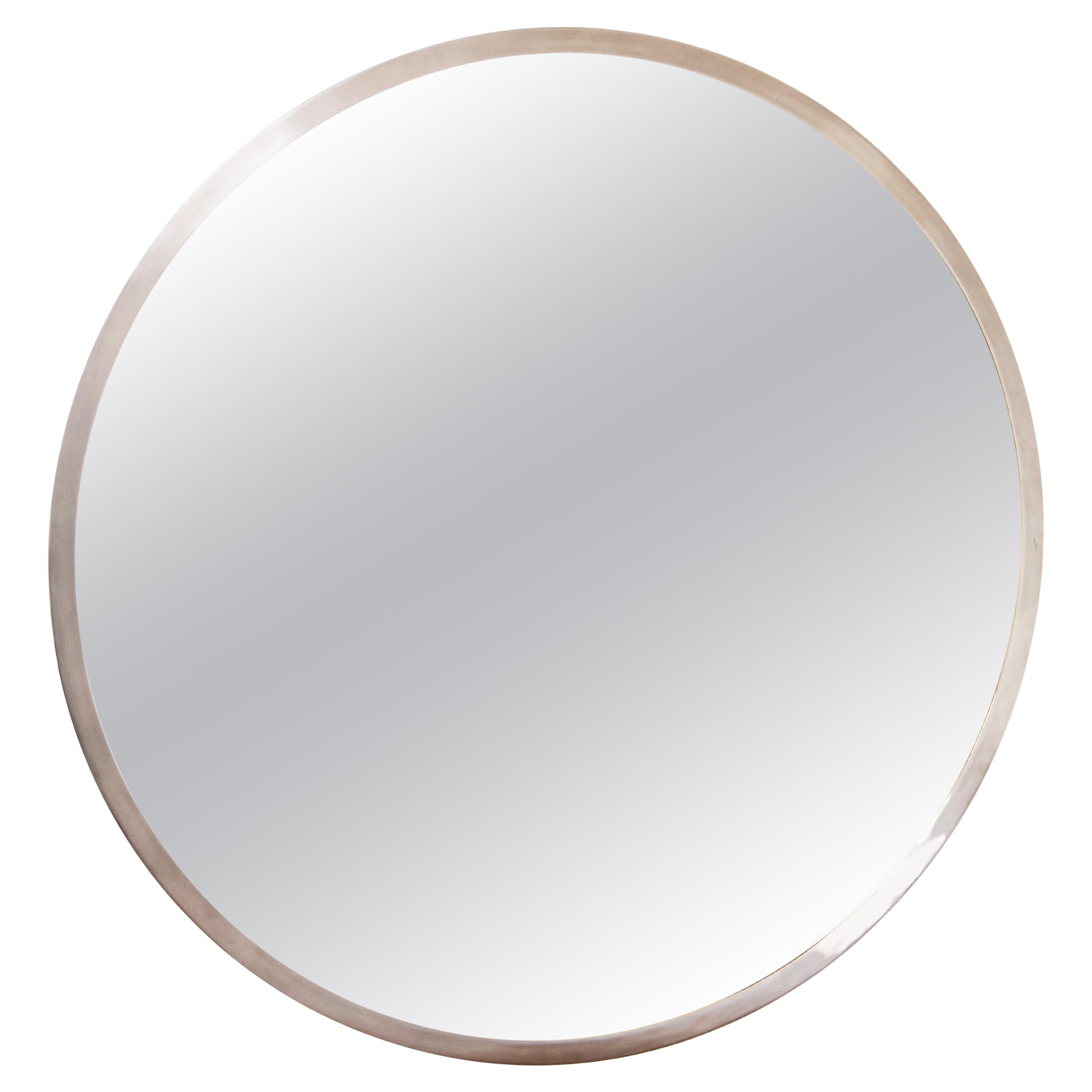 Art Deco, Round Nickel-plate Mirror, c. 1930