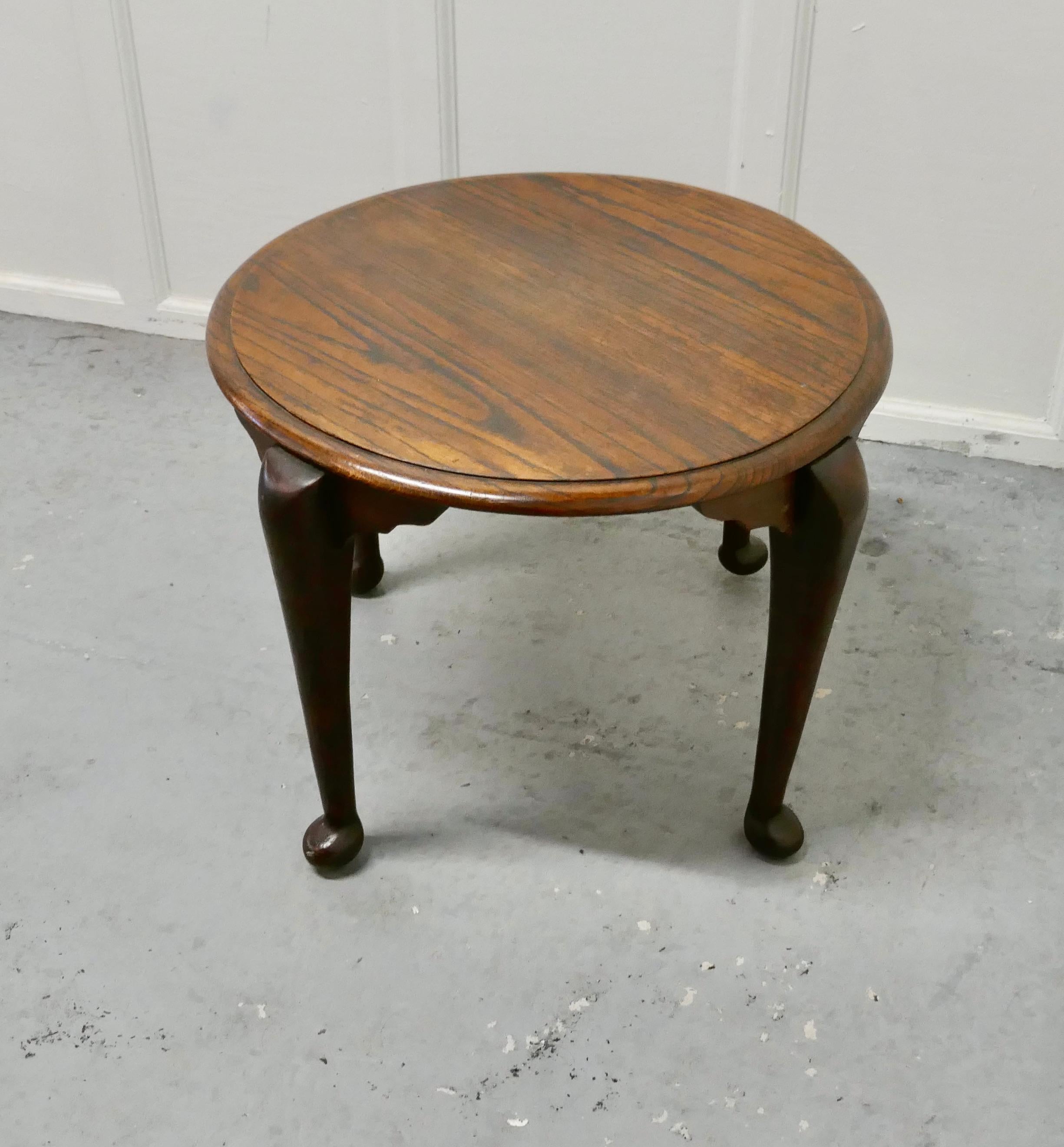 antique round oak coffee table