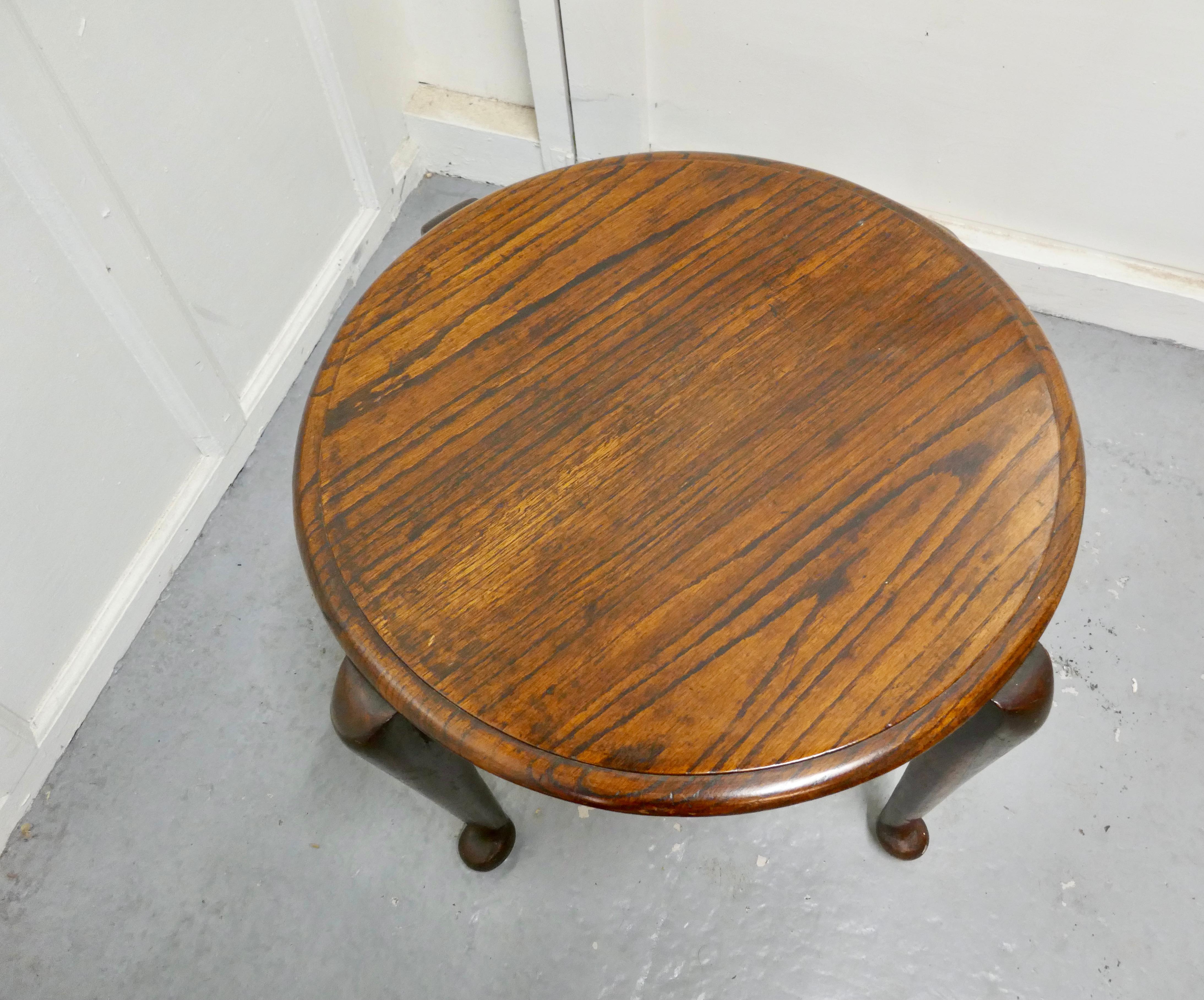 vintage round oak coffee table