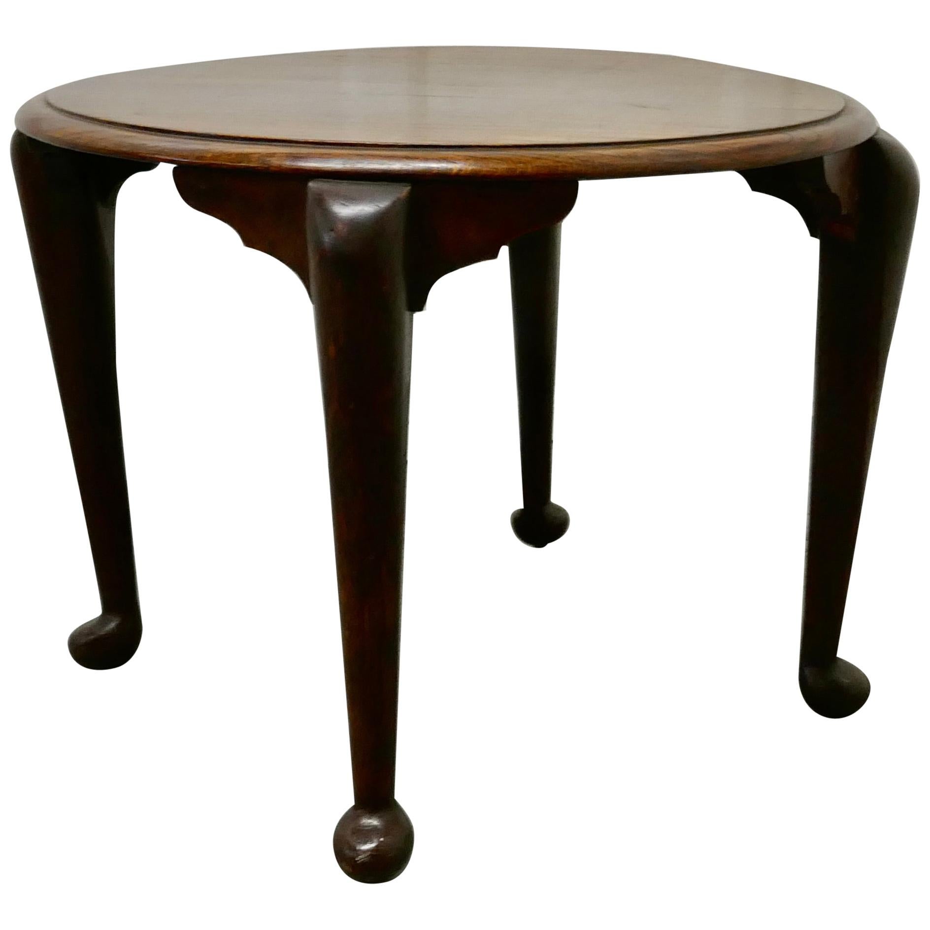 Art Deco Round Oak Coffee Table For Sale