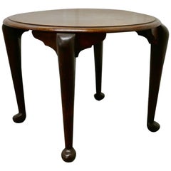 Antique Art Deco Round Oak Coffee Table