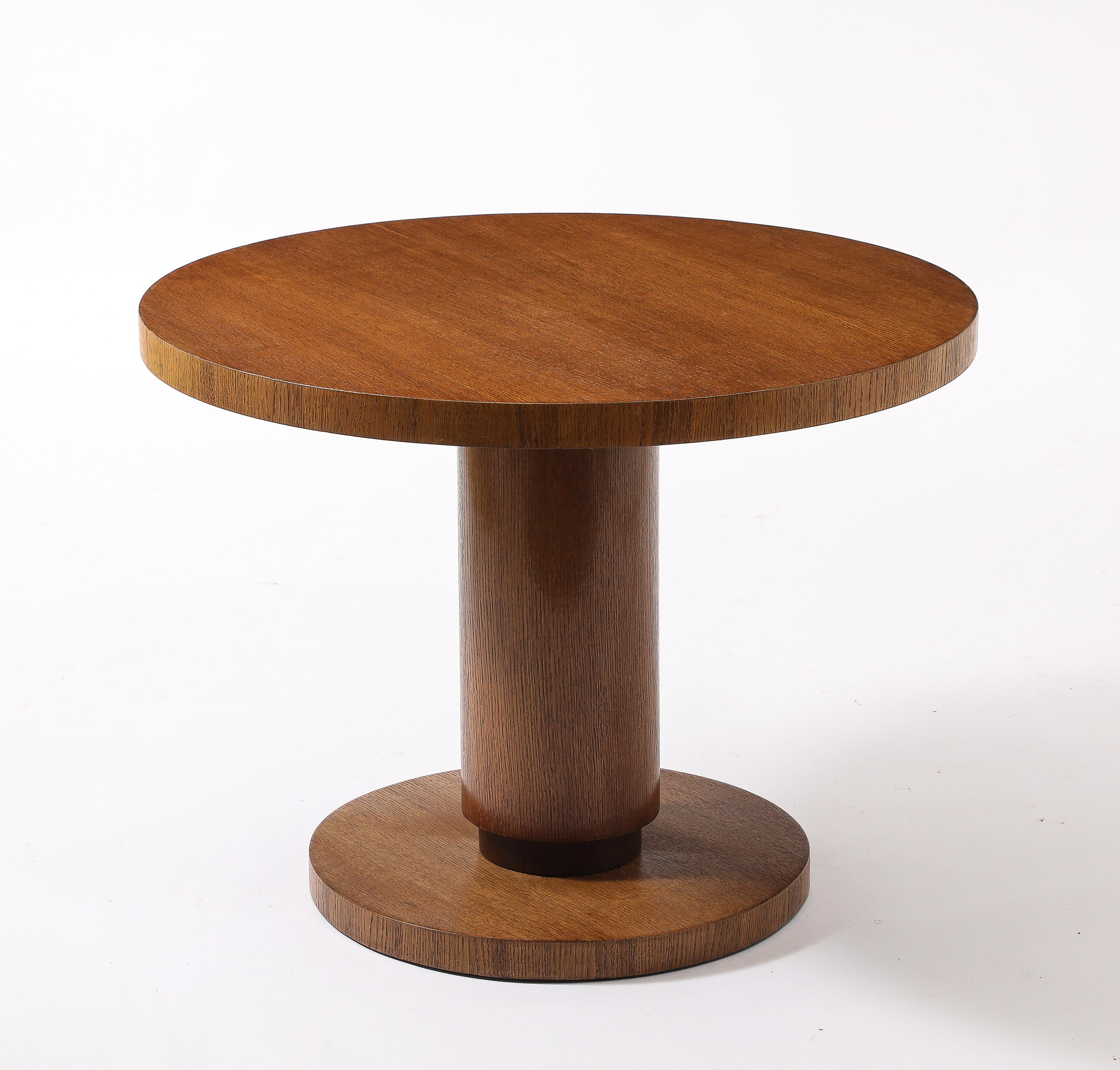 Art Deco Round Pedestal Cocktail Table, France 1940's For Sale 4
