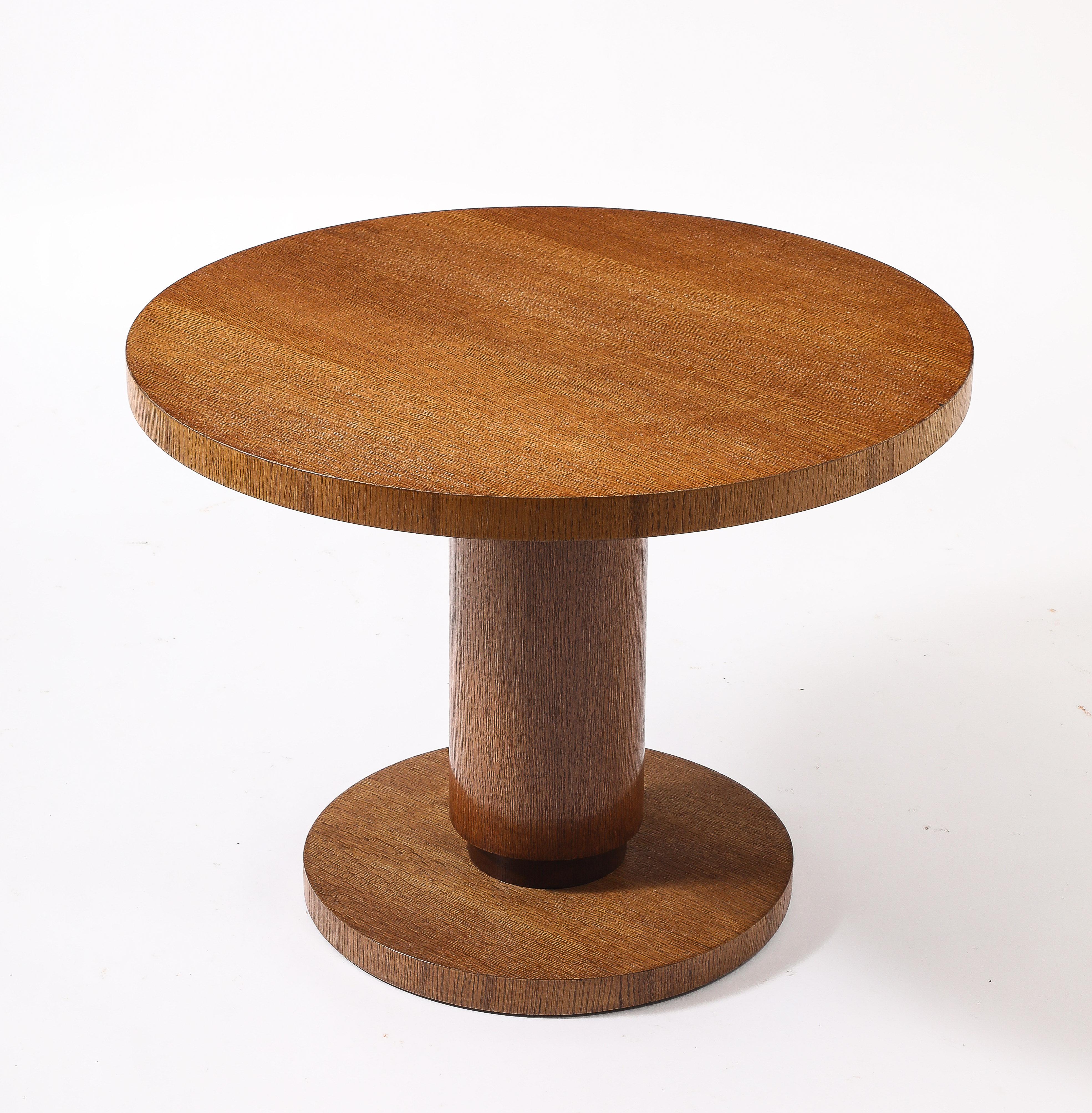 Mid-Century Modern Art Deco Round Pedestal Cocktail Table, France 1940's For Sale