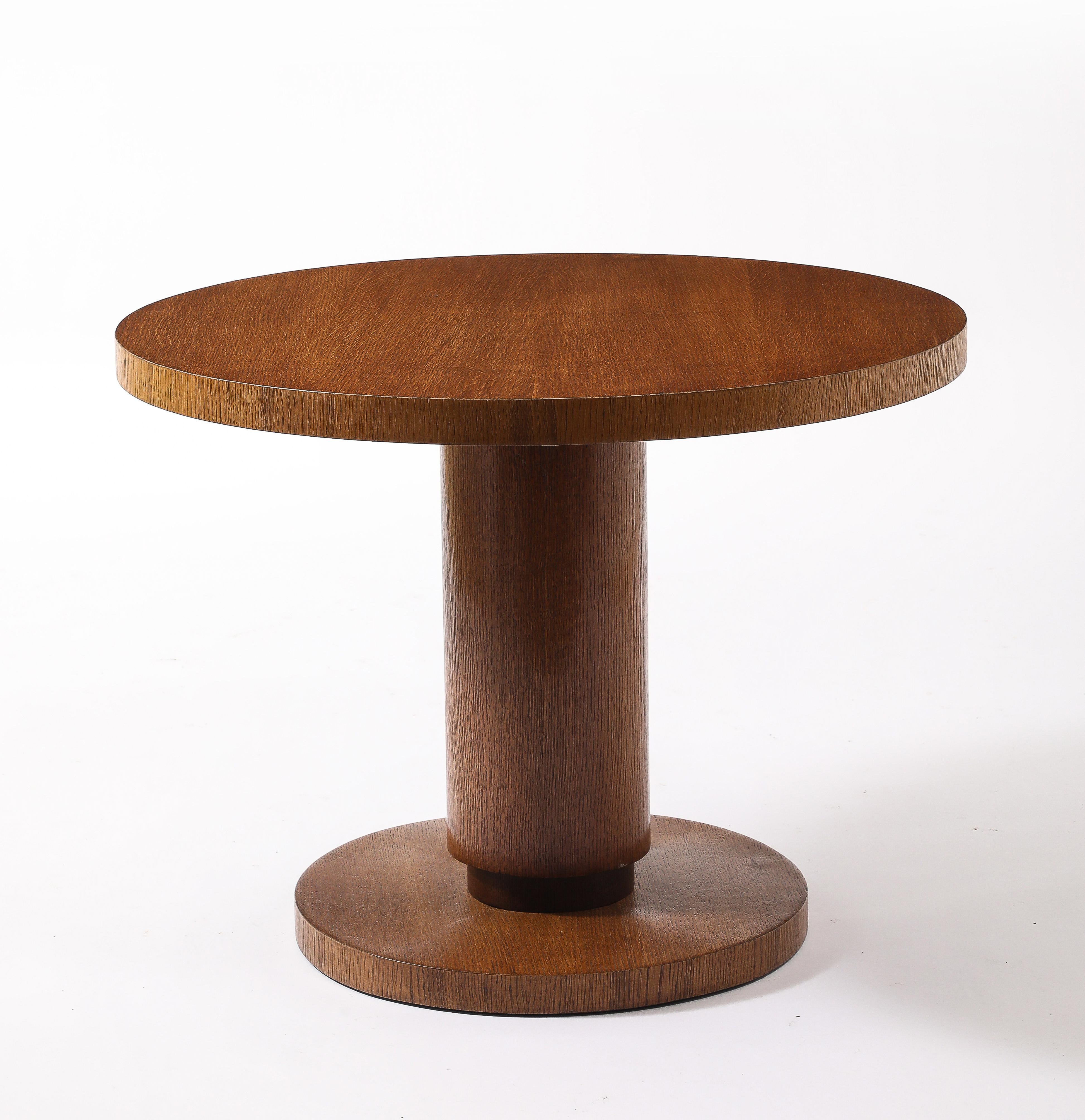 Art Deco Round Pedestal Cocktail Table, France 1940's For Sale 2