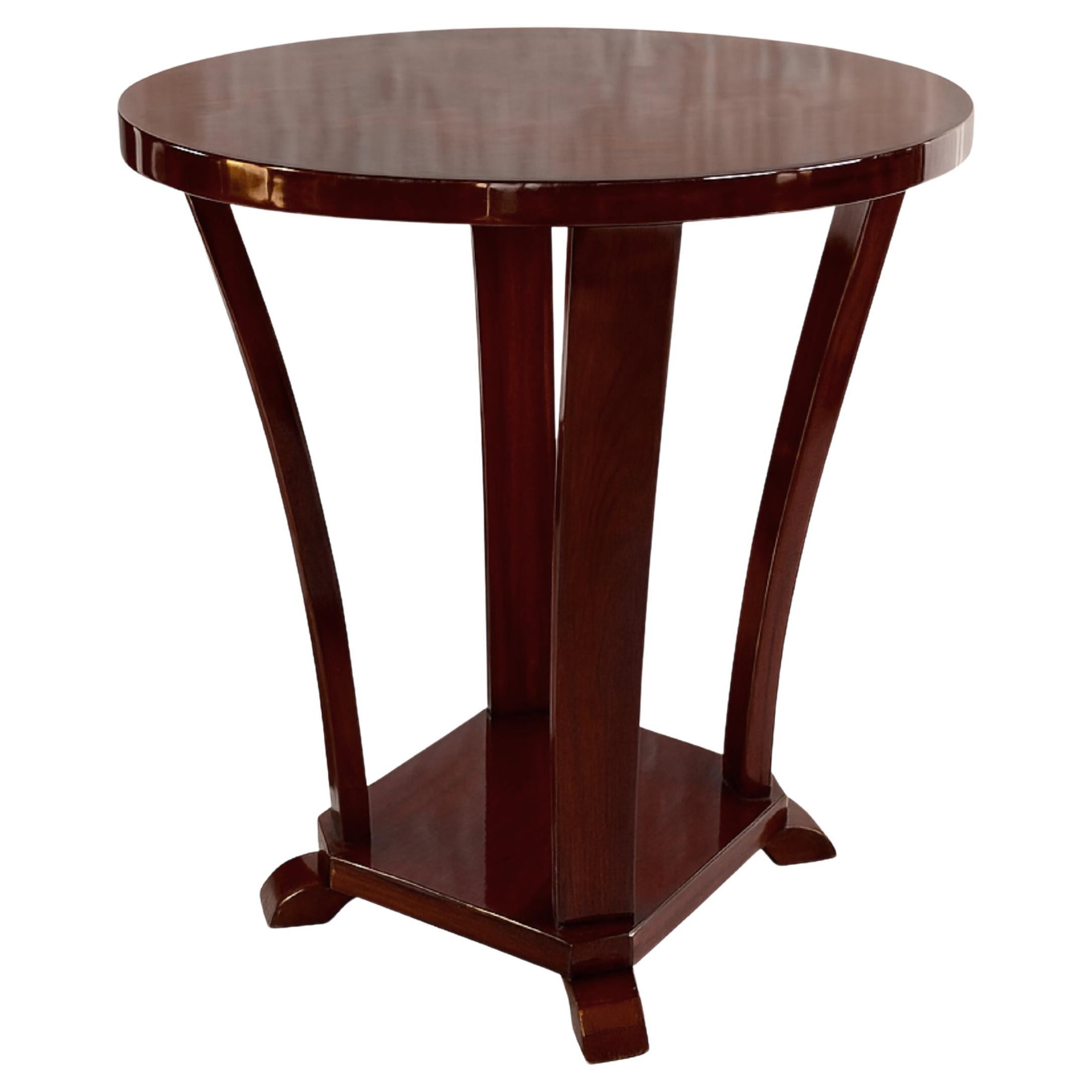 Art Deco Round Pedestal Table, France, 20th Century