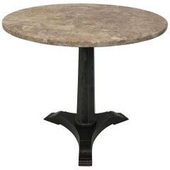 Art Deco Round Pink Marble Cafe Dining Table