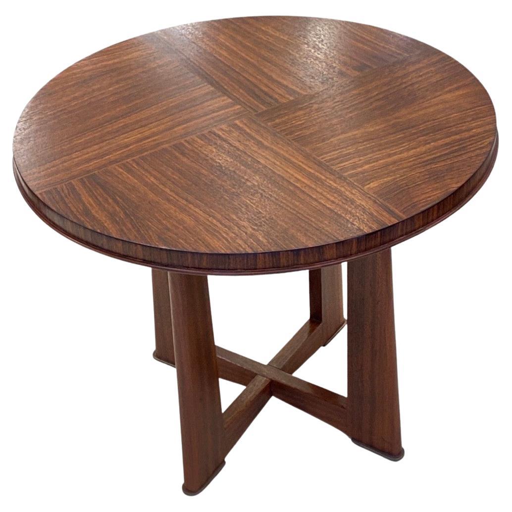 Art Deco Round Rosewood Side Table by Maxime Old