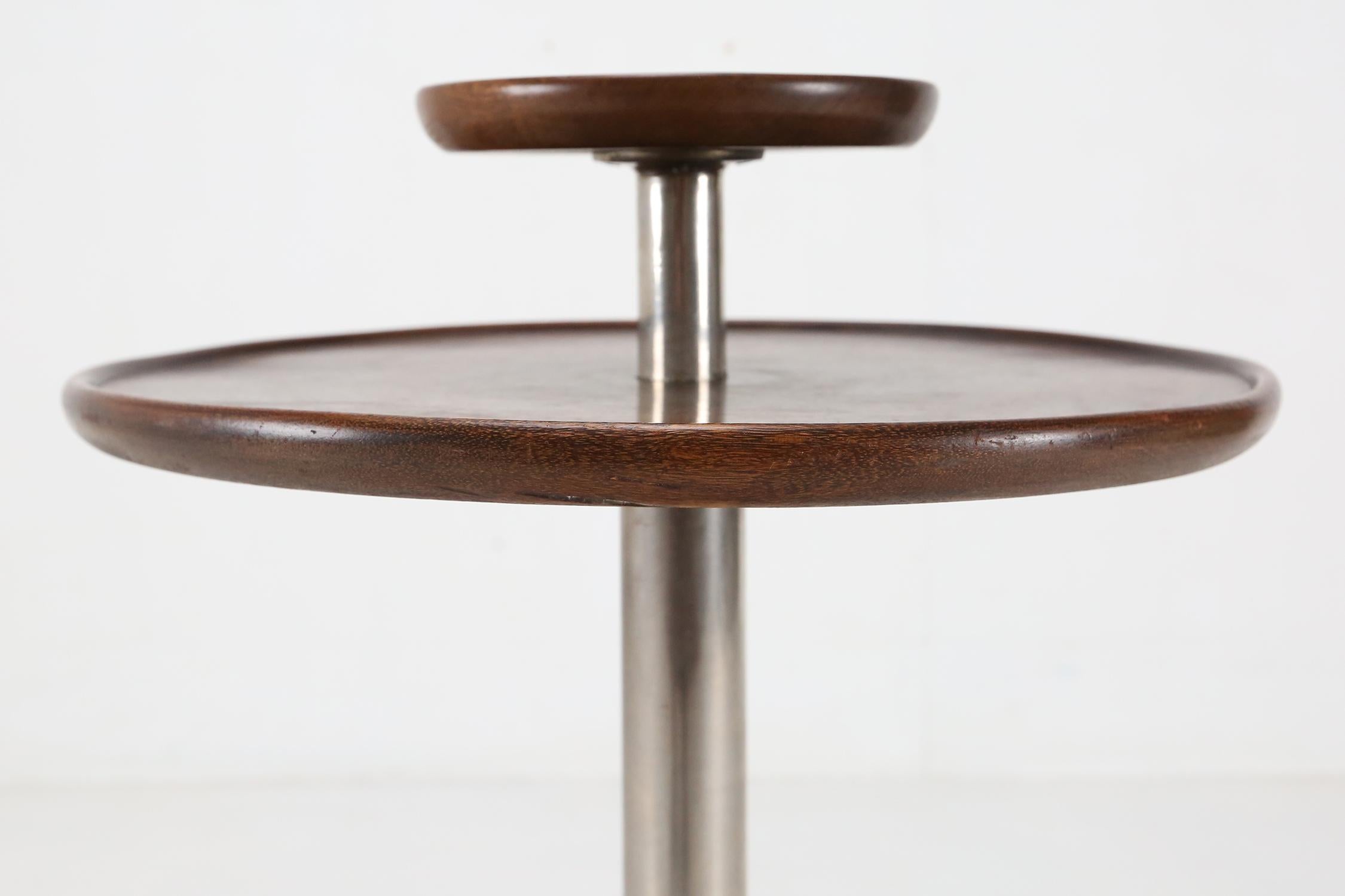 Metal Art Deco Round Side Table, Ca.1930