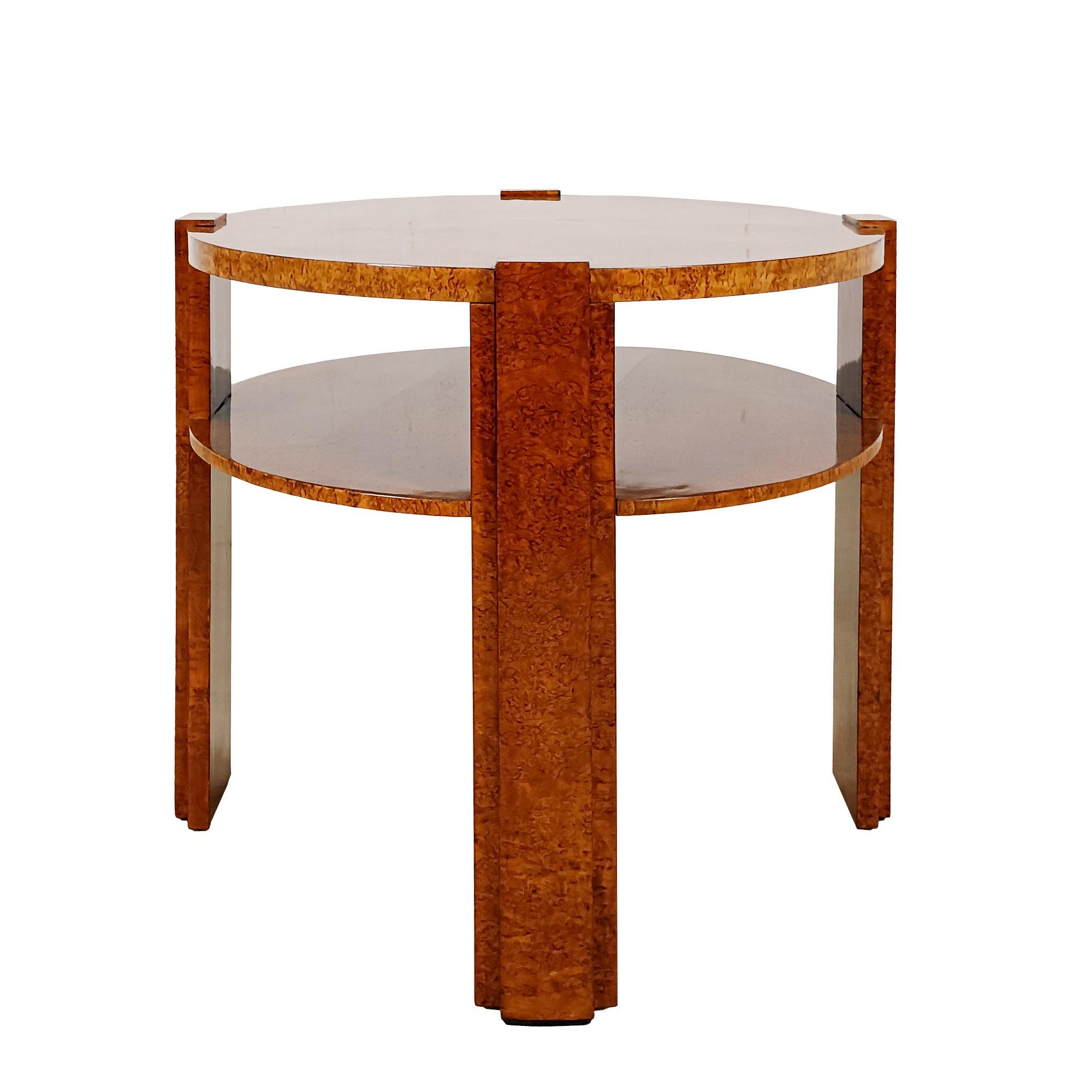 French Art Deco round side table - France 1930