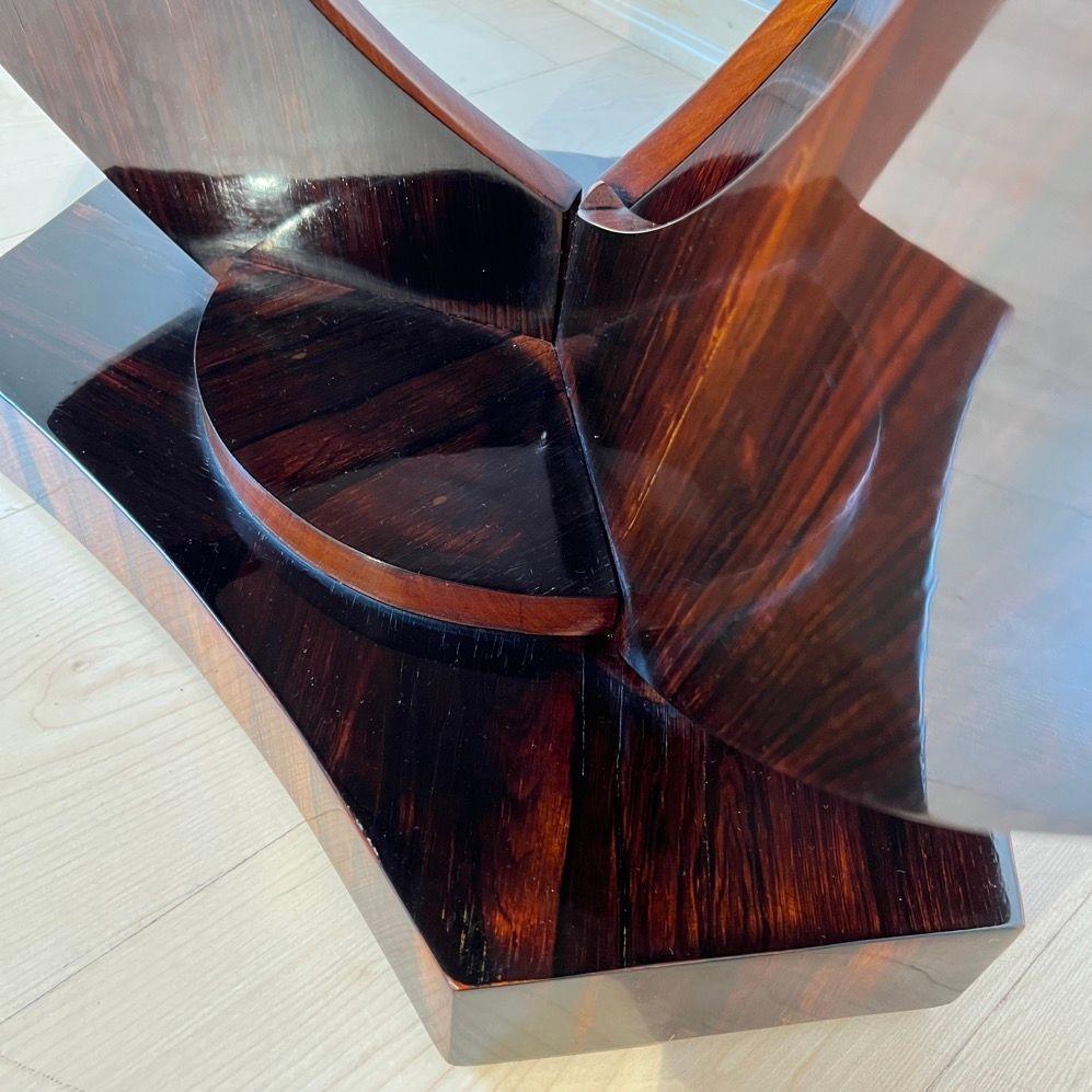 Table d'appoint ronde Art Déco, placage de bois de rose, France circa 1930 en vente 1