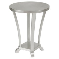Art Deco Round Silver Gilt Pedestal Table, France, 1930