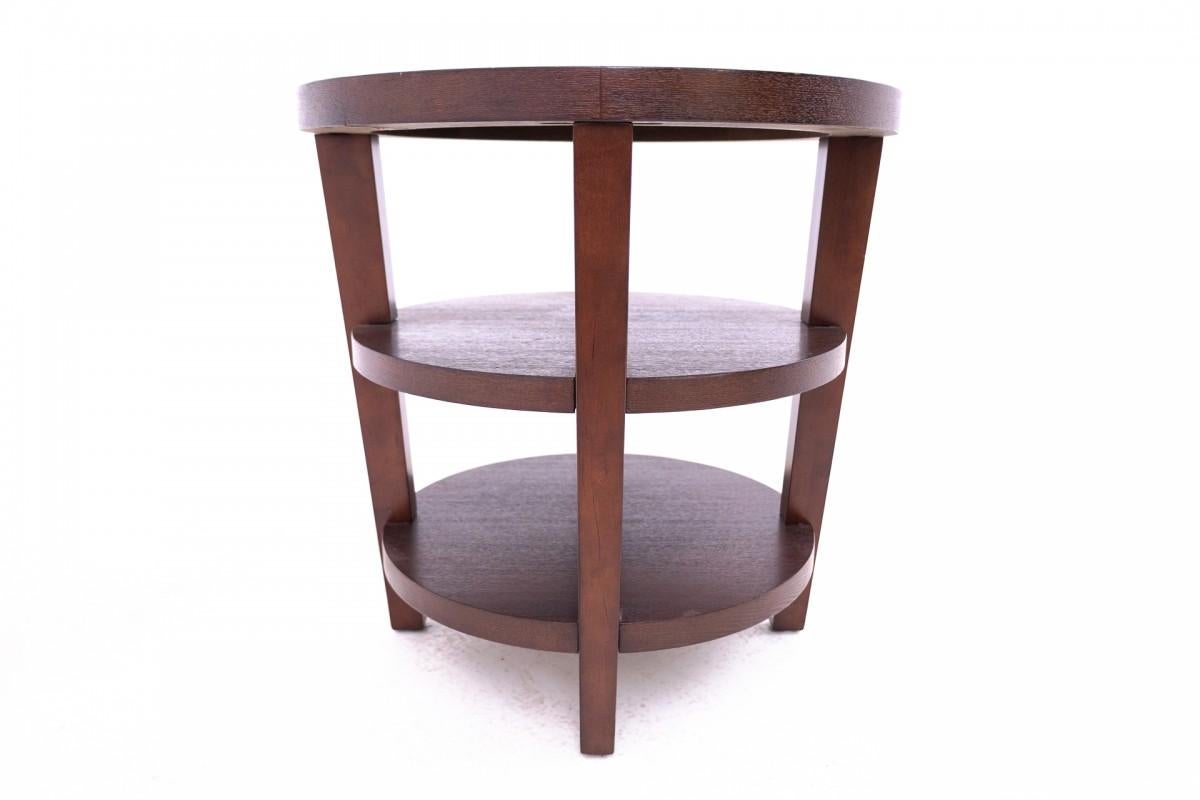 Runder Art déco-Tisch, Frankreich, 1930er-Jahre. (Walnuss) im Angebot