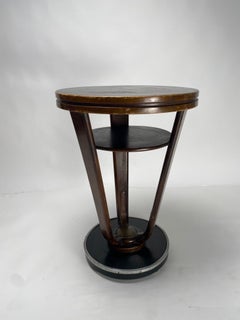Art Deco round table in wood and metal, Italy, 1930s