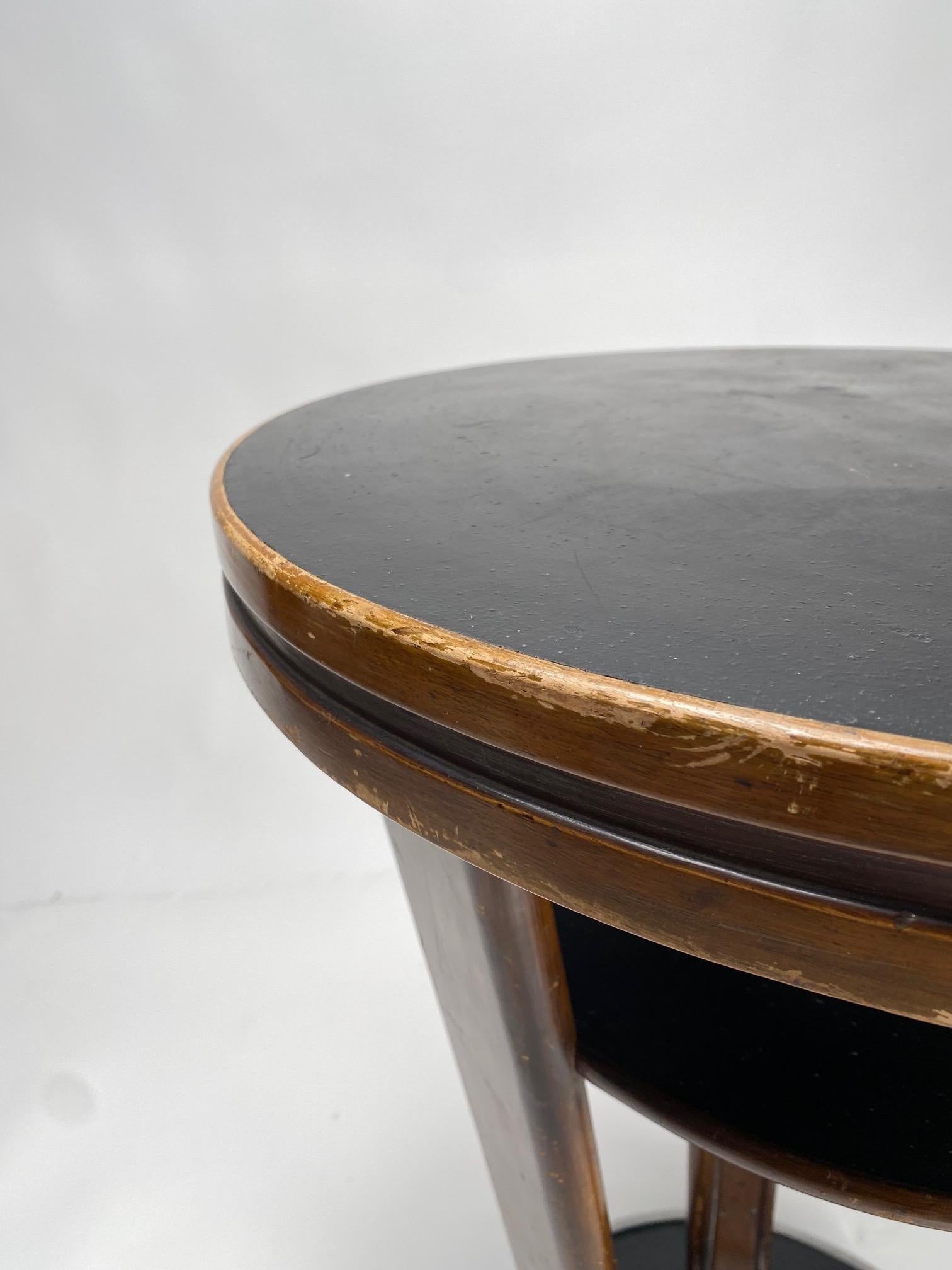 Art Deco round table in wood and metal, Italy, 1930s For Sale 2