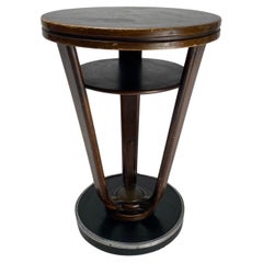Runder Art-Déco-Tisch aus Holz und Metall, Italien, 1930er Jahre