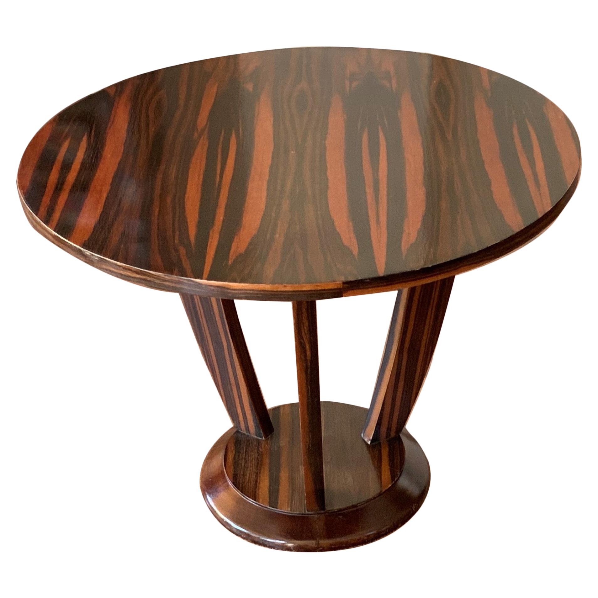 Art Deco Round Table Macassar Wood, Italy, circa 1920 at 1stDibs