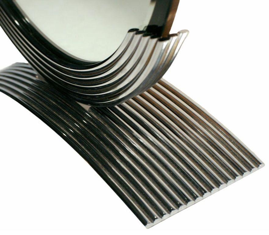 Art Deco Round Table Mirror in Chrome For Sale 1