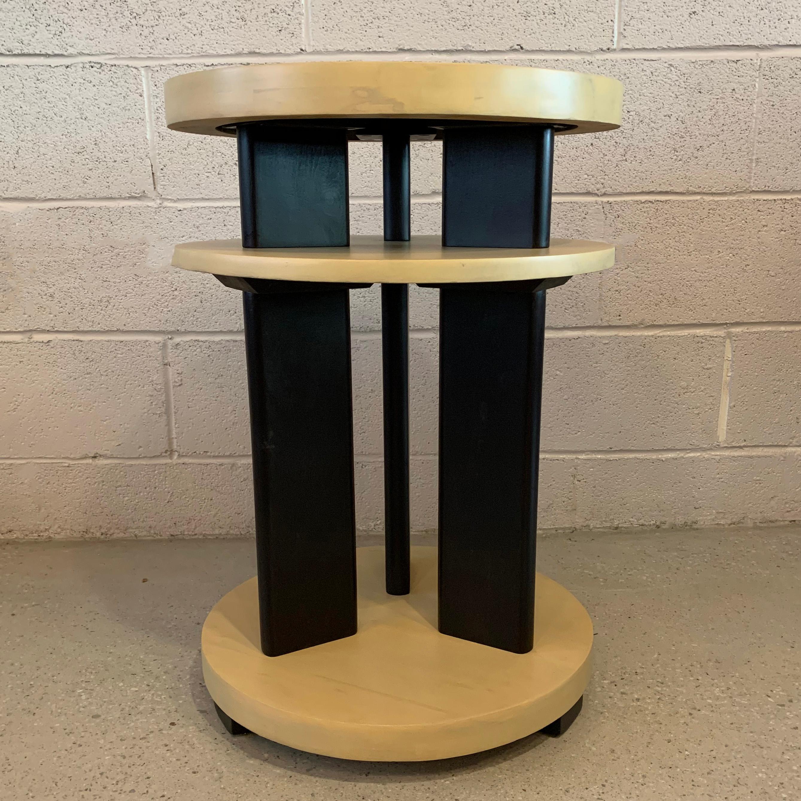 art deco round side table