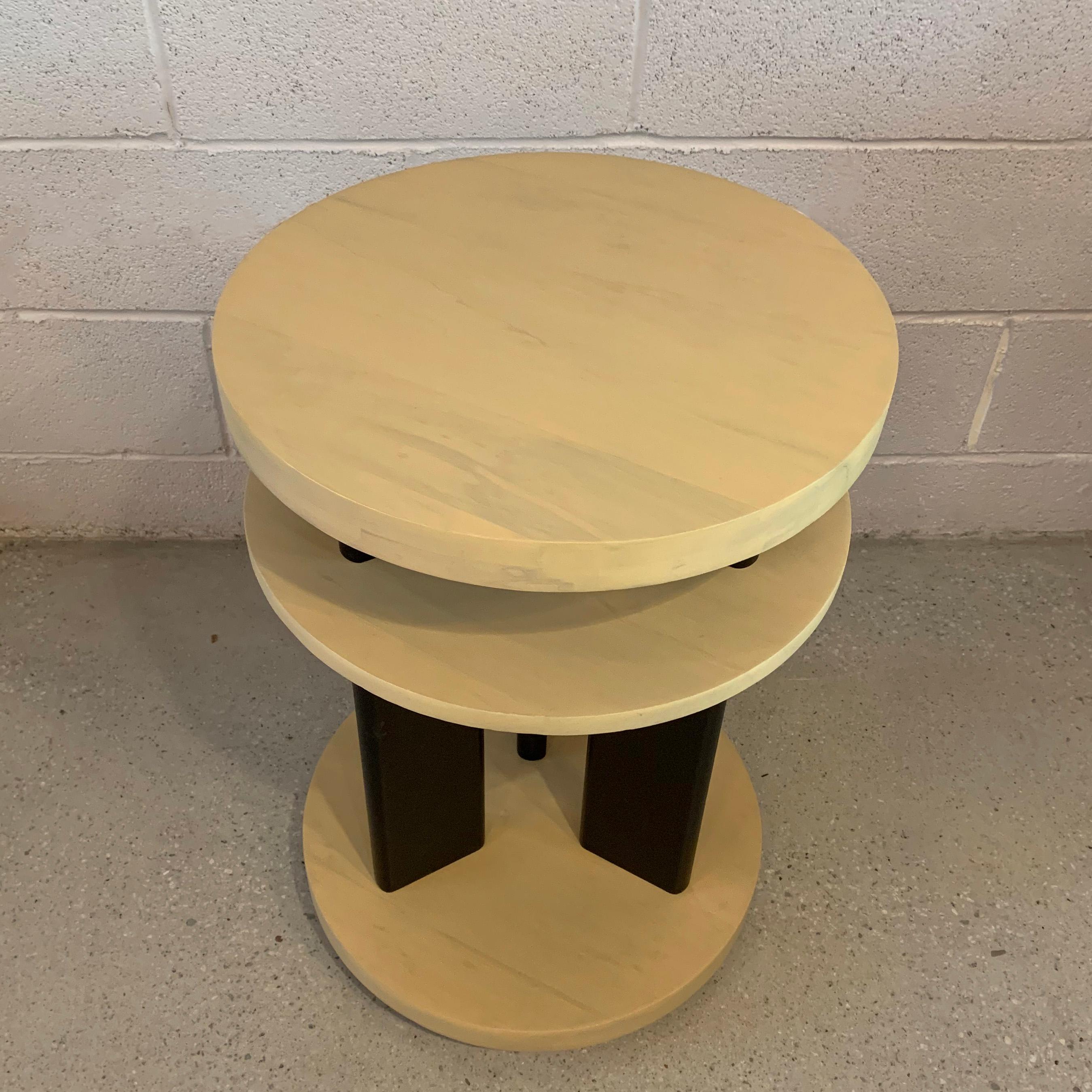 Art Deco Round Tiered Side Table In Good Condition In Brooklyn, NY