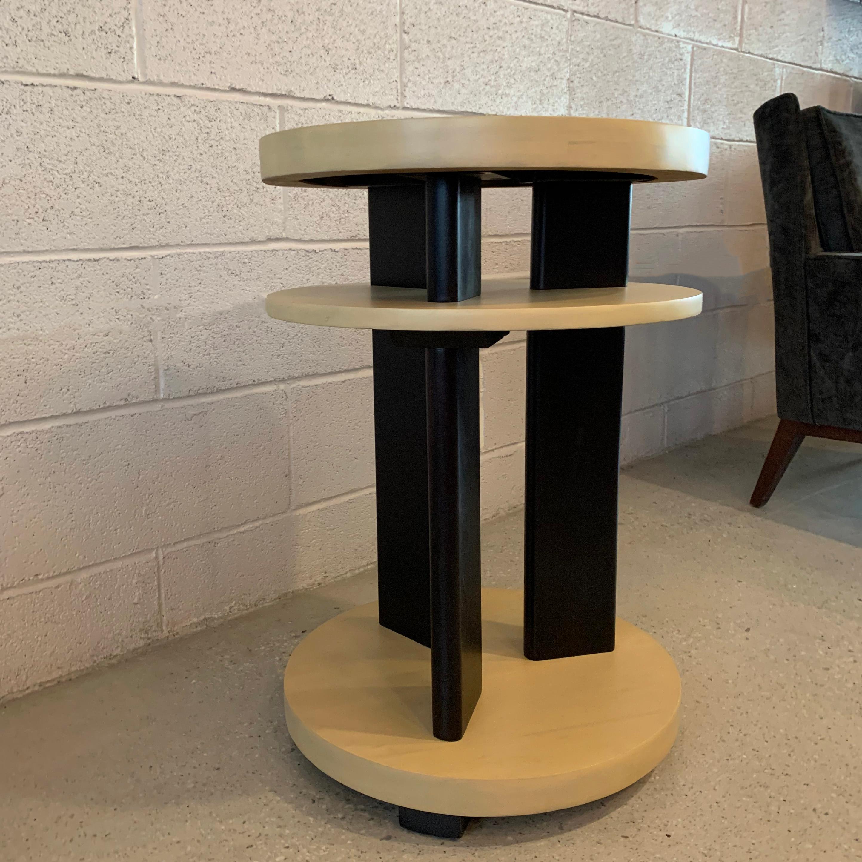 20th Century Art Deco Round Tiered Side Table