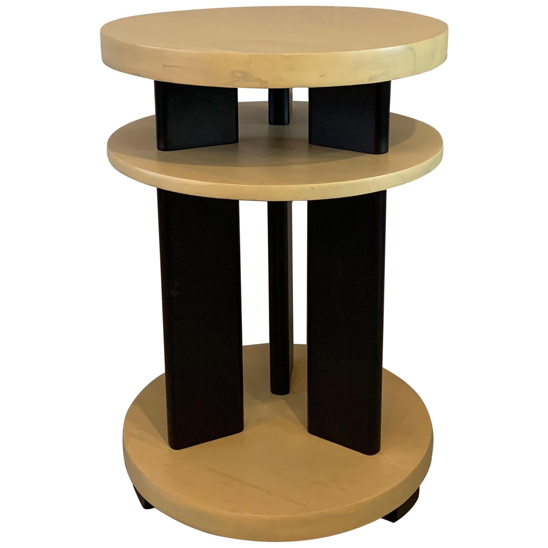 Art Deco Round Tiered Side Table