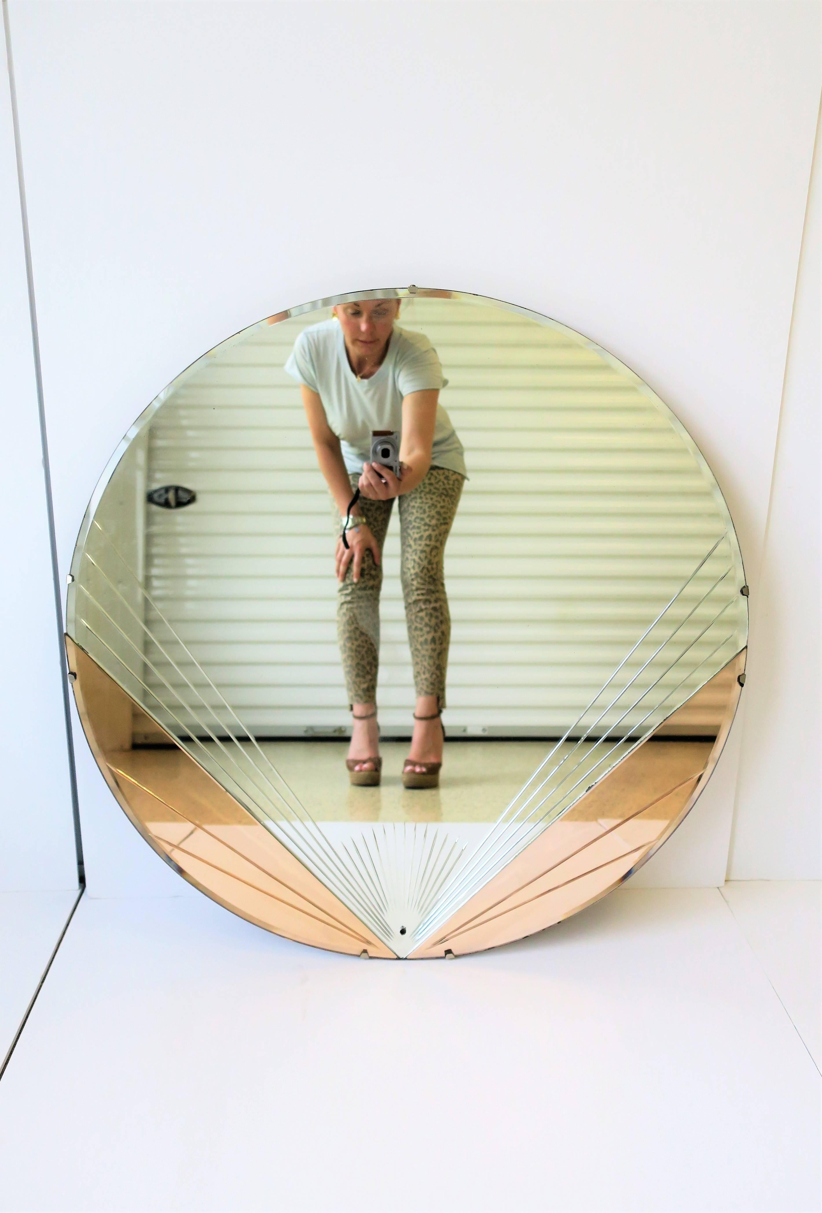 art deco round mirror