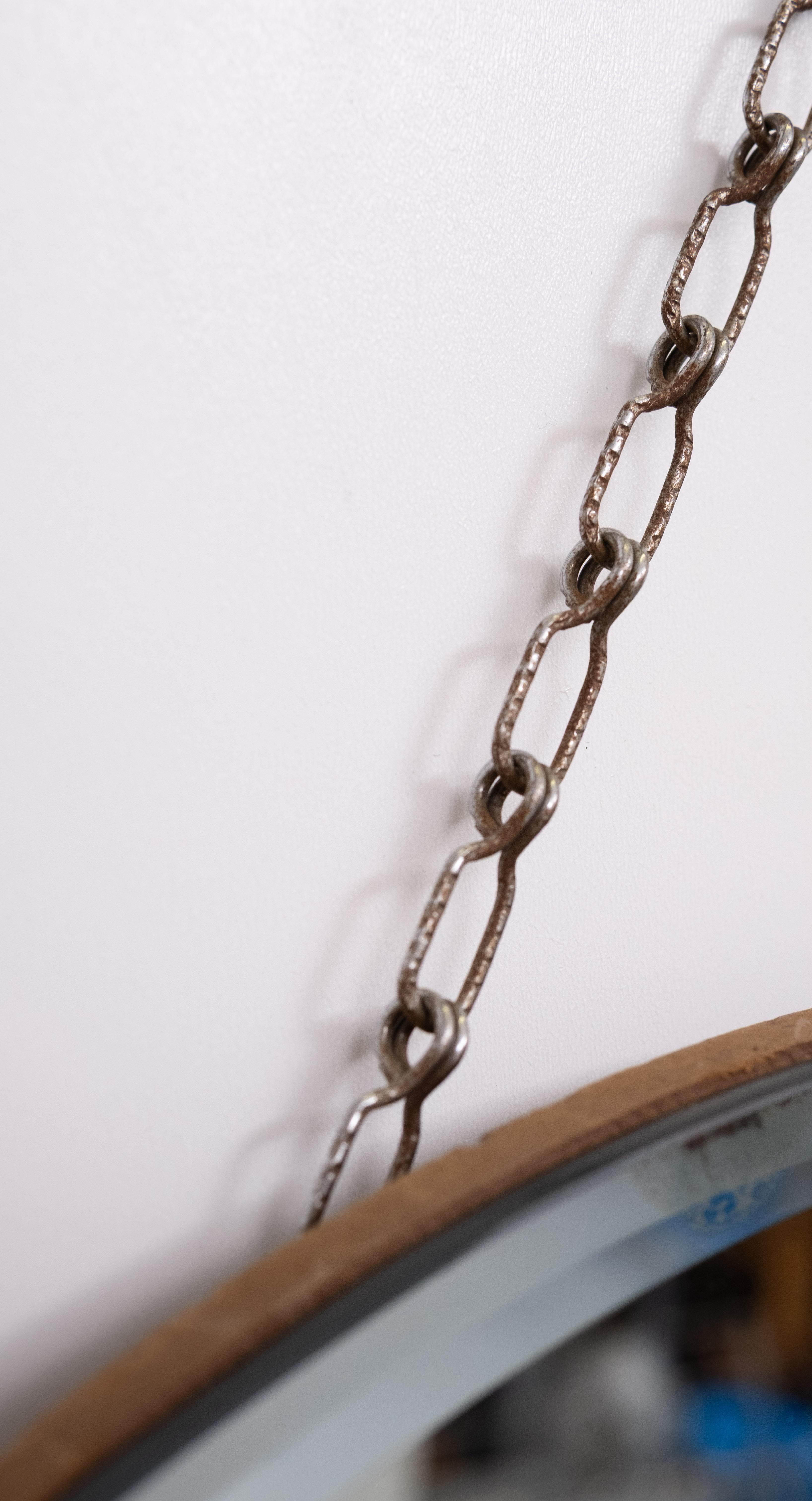 Miroir Art Deco Wall&Deco Mirror sur chaîne  1930s en vente