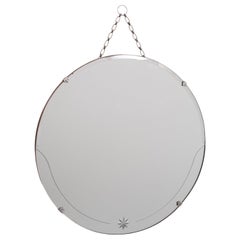 Art Deco Mirror rotondo su catena  1930s