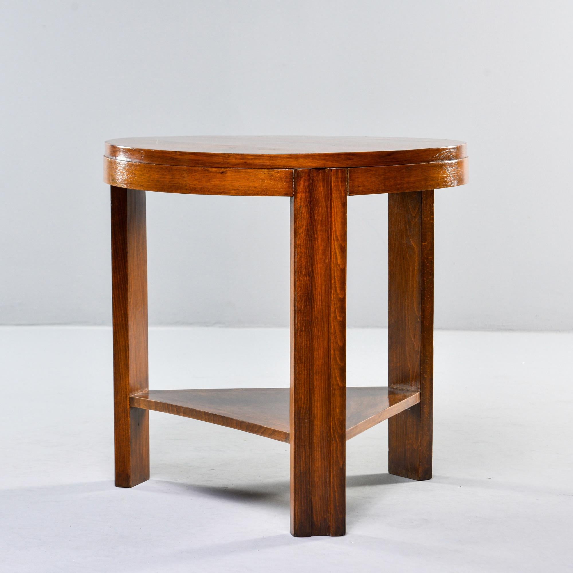 Art Deco Round Walnut Side or Center Table 5