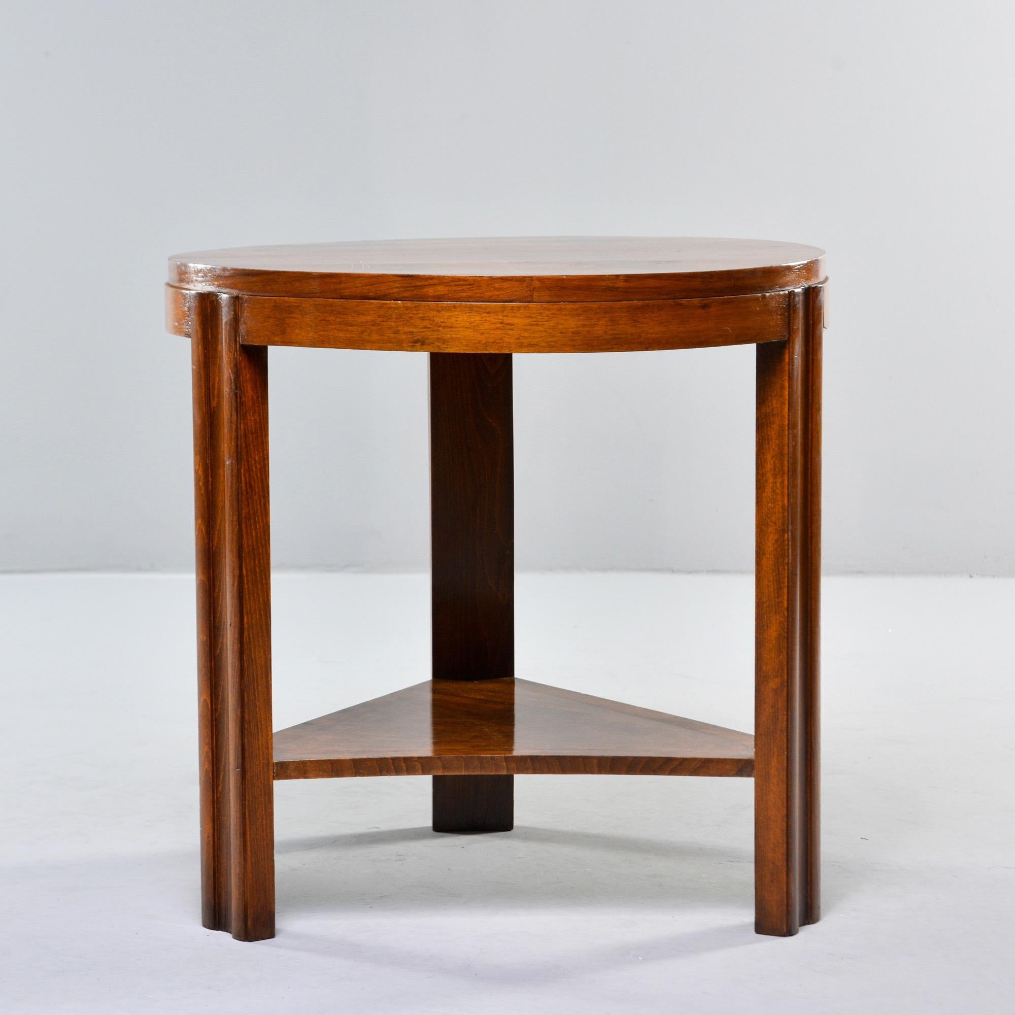 Art Deco Round Walnut Side or Center Table 6