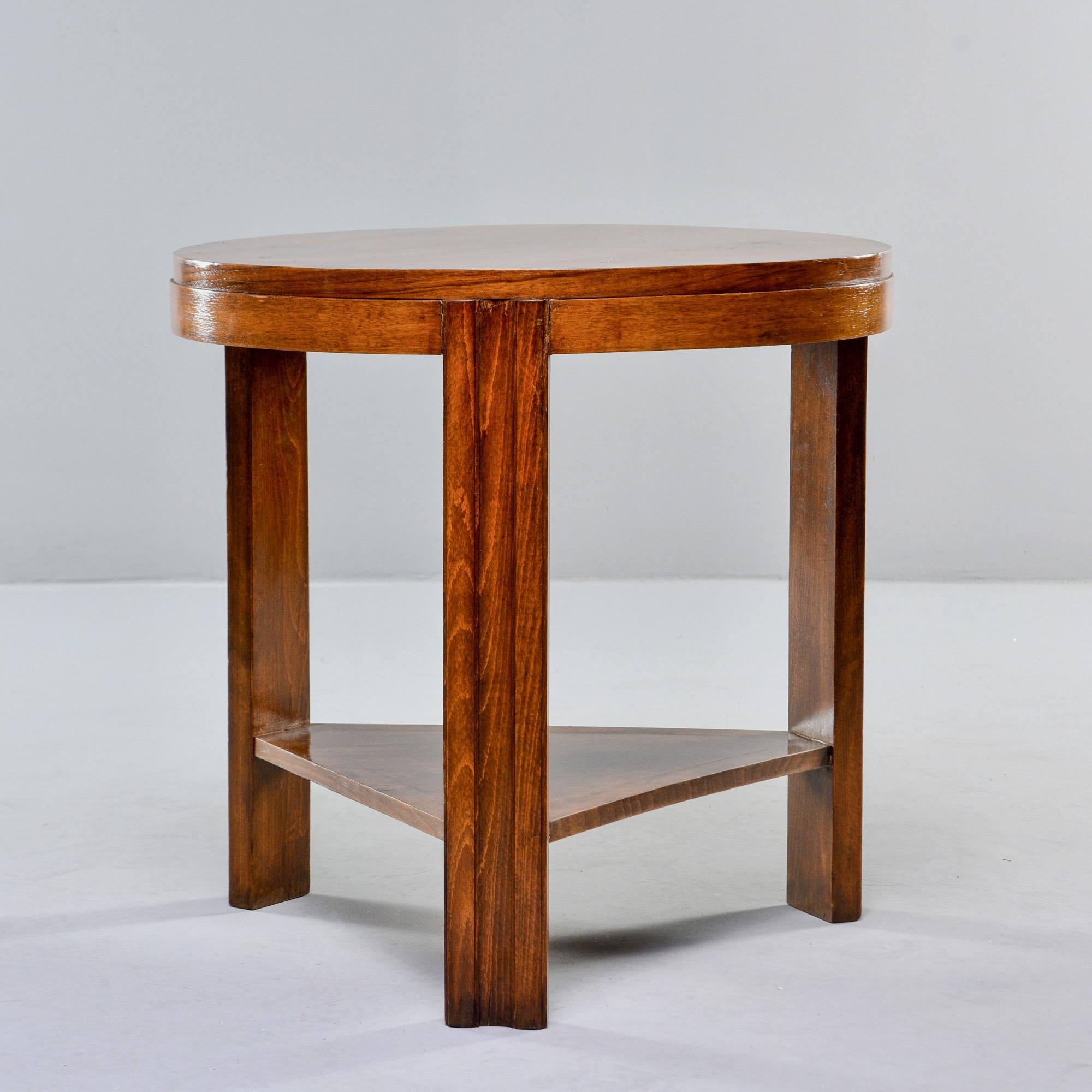 Art Deco Round Walnut Side or Center Table 7