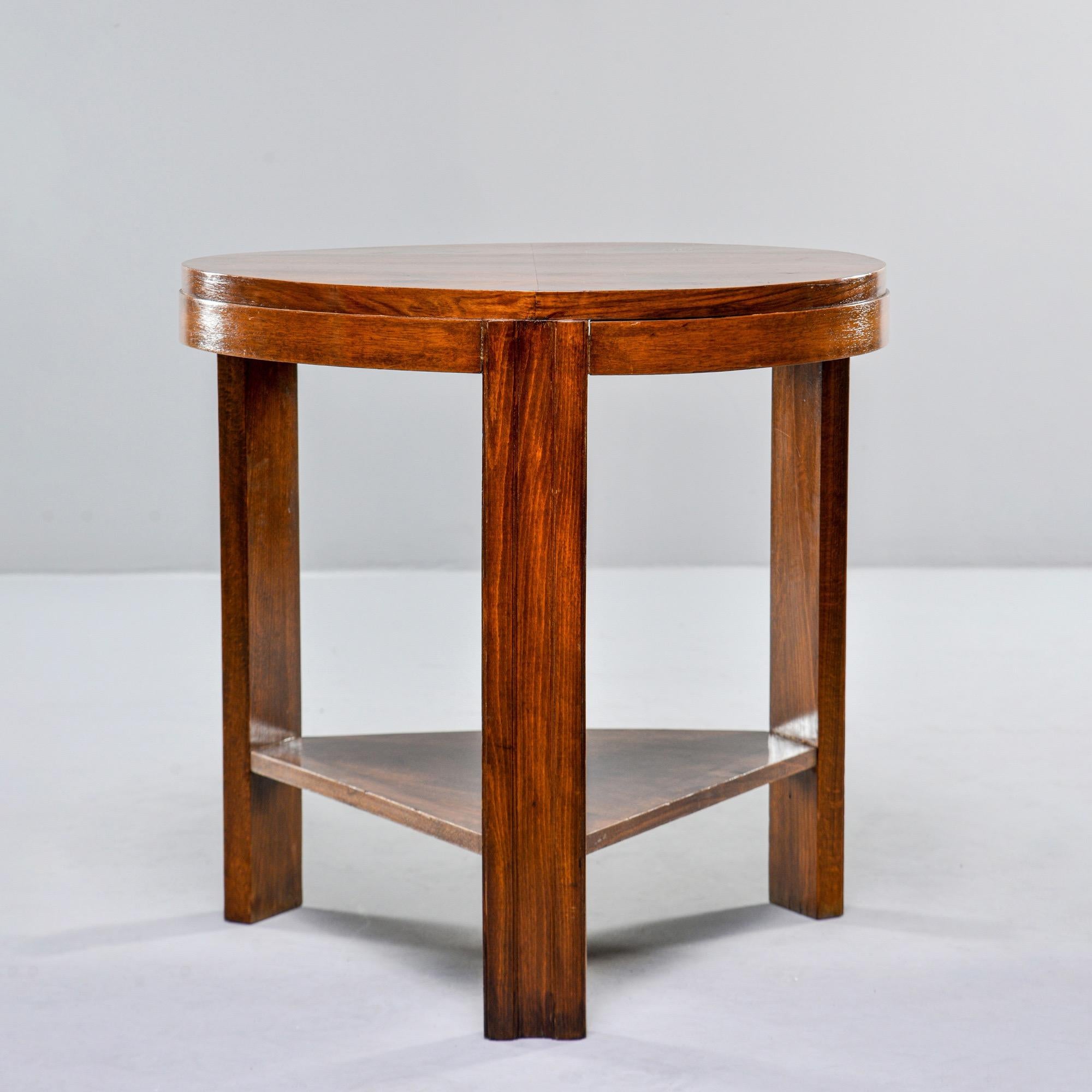 Art Deco Round Walnut Side or Center Table 9