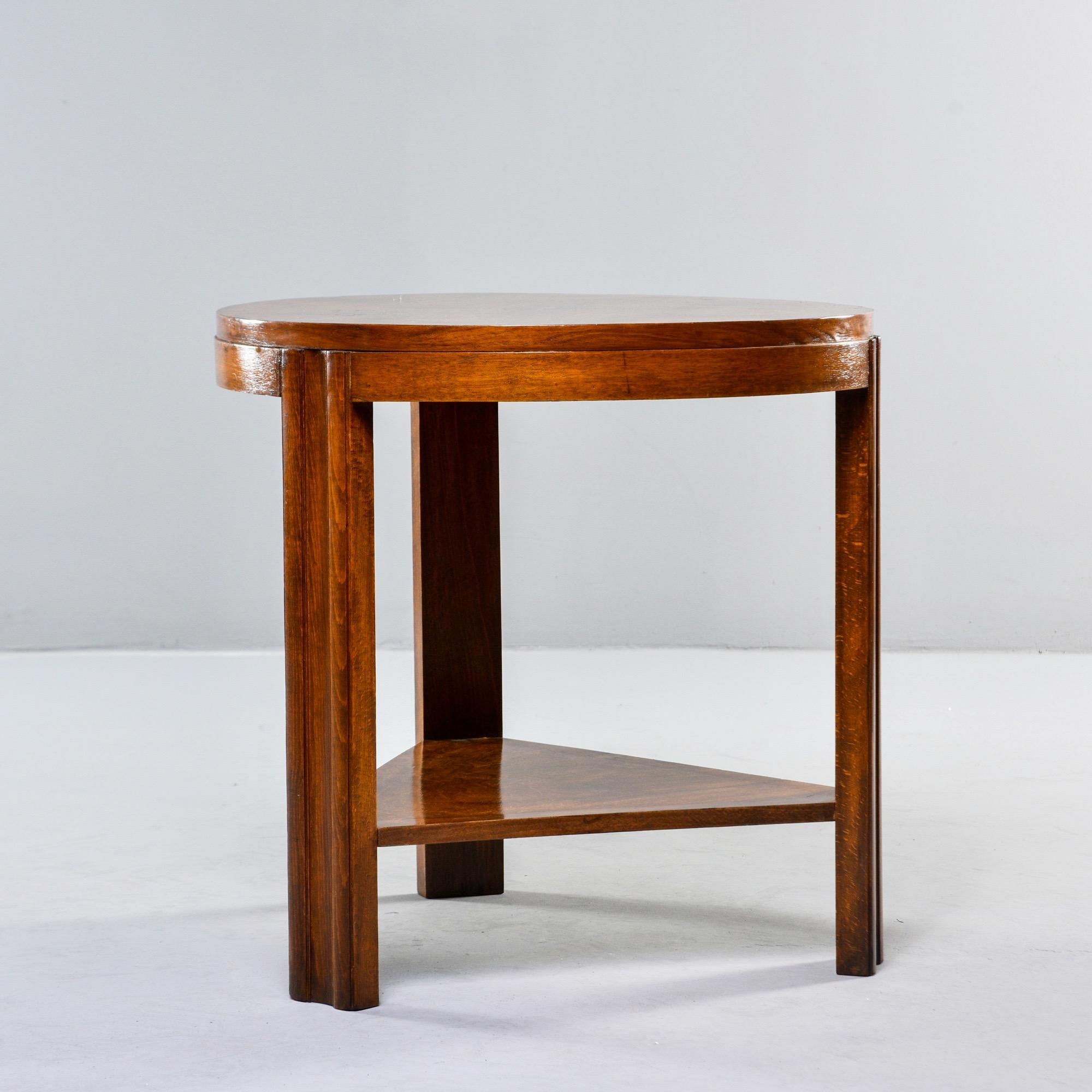 Art Deco Round Walnut Side or Center Table 3