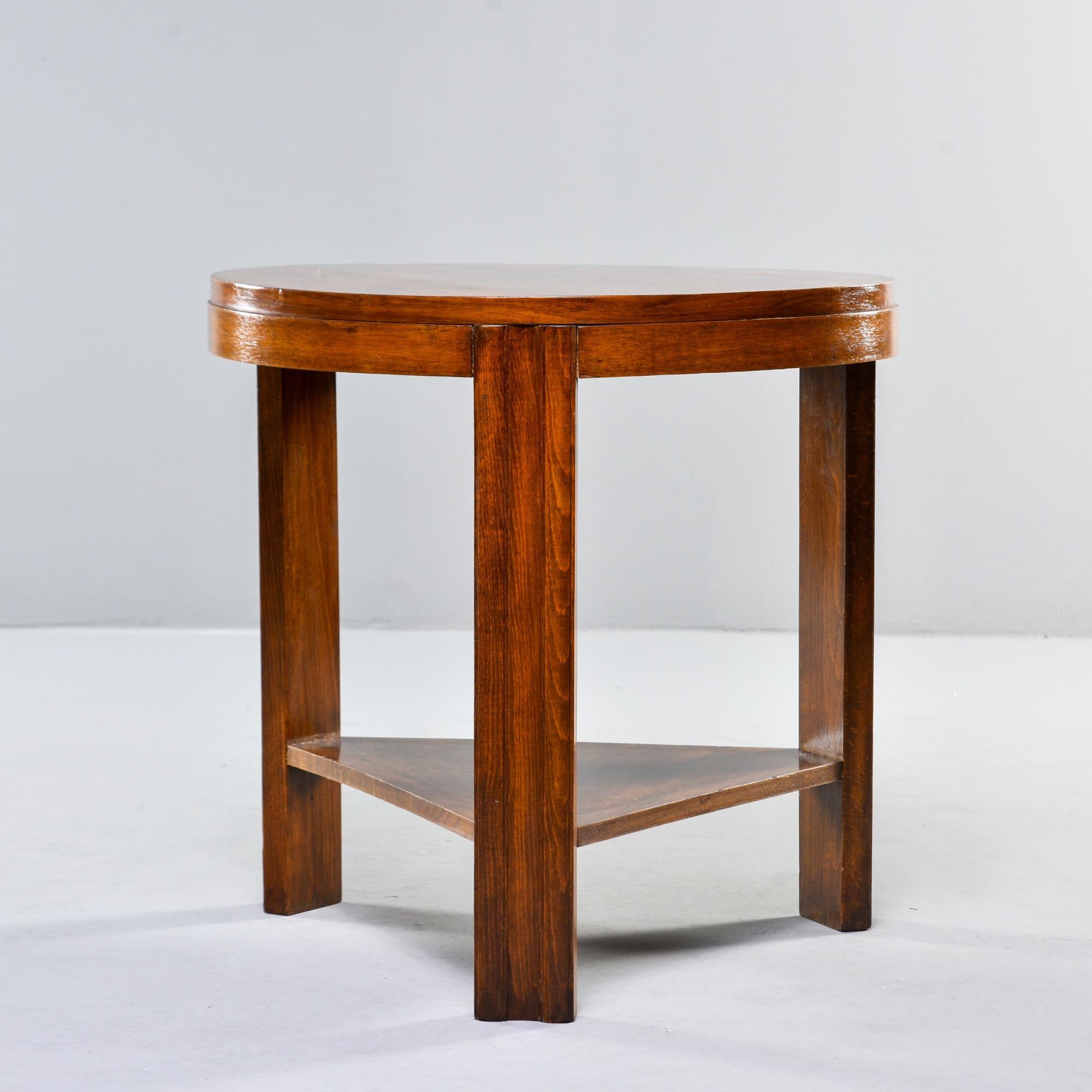 Art Deco Round Walnut Side or Center Table 4