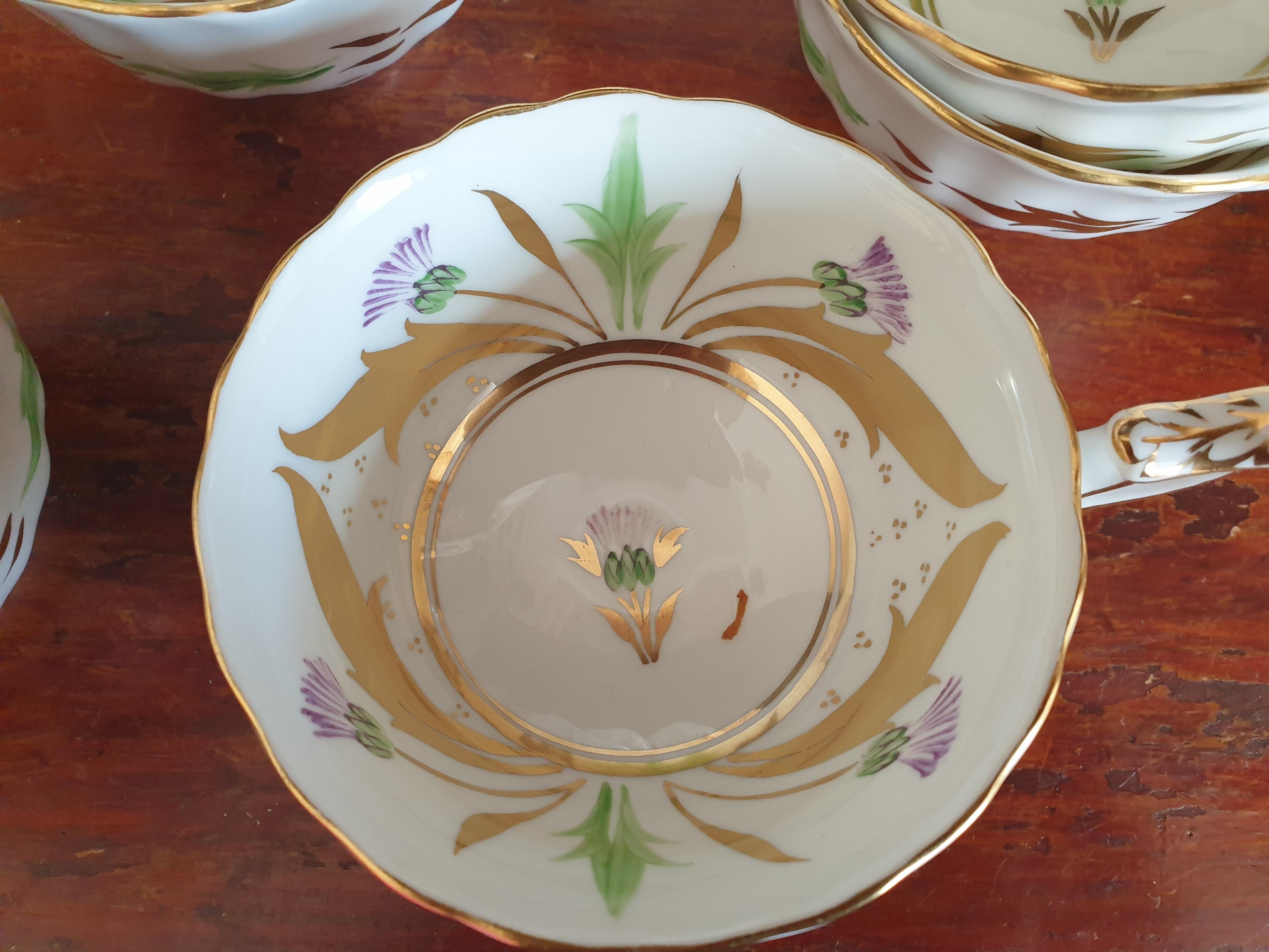 Mid-20th Century Royal Chelsea Art Deco 10 Cups and Saucers Tea Service For Sale