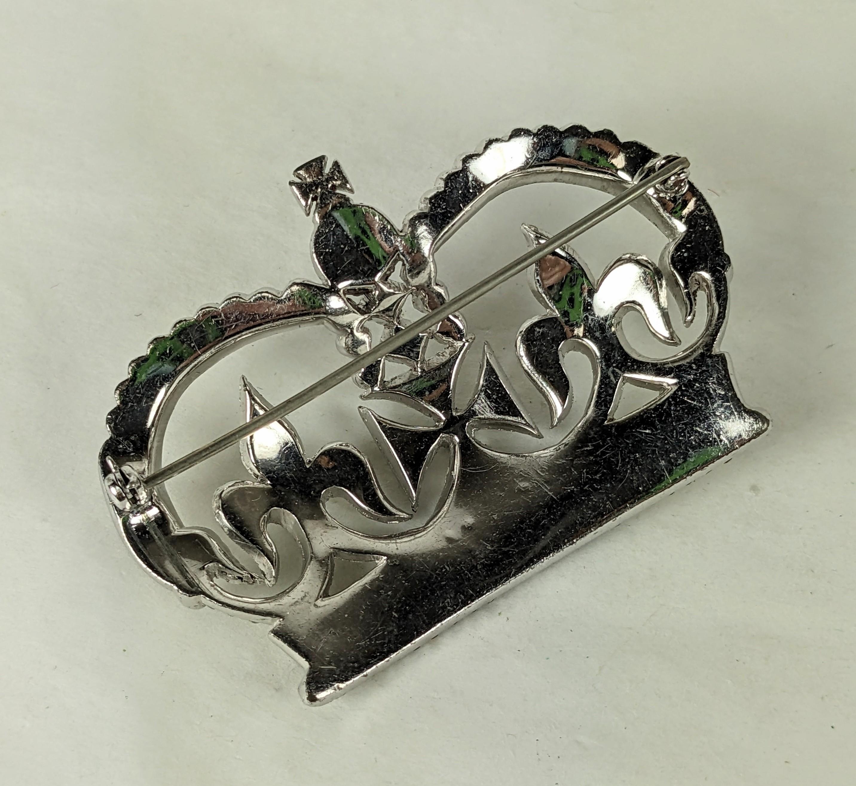 Art Deco Royal Crown Brooch, Coro In Good Condition For Sale In New York, NY
