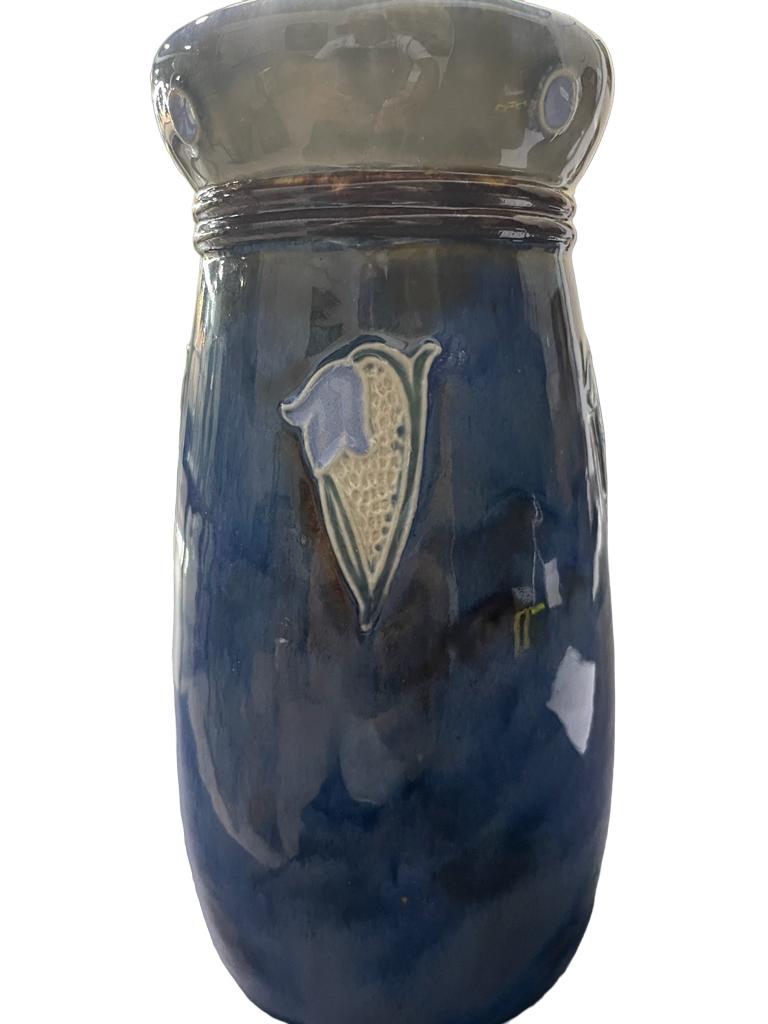 English Art Deco  Royal Doulton Stoneware Signed Vase . Stamped.