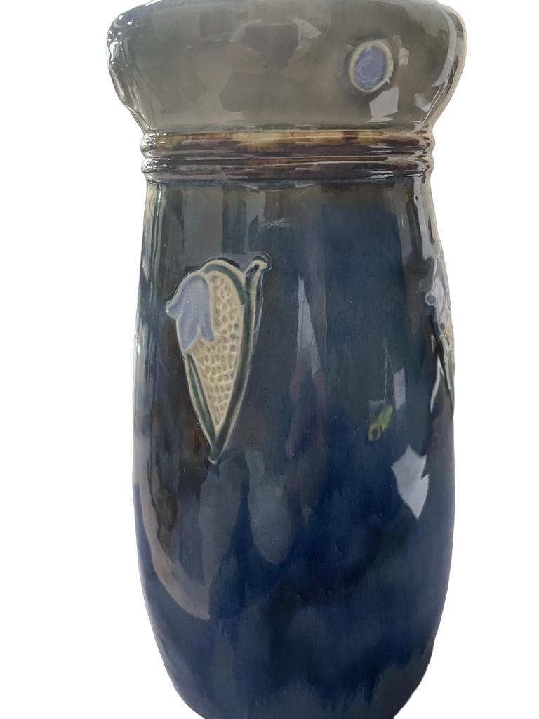 Glazed Art Deco  Royal Doulton Stoneware Signed Vase . Stamped.