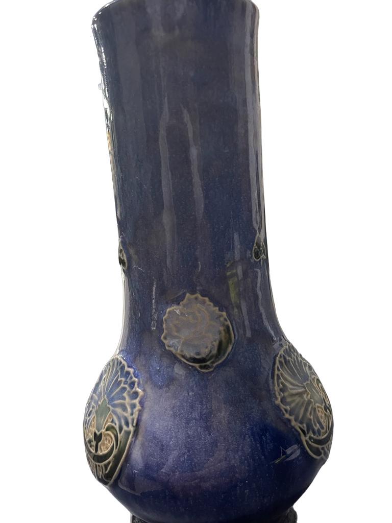 Glazed Art Deco  Royal Doulton Stoneware Signed Vase . Stamped.