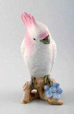 Art Deco Royal Dux Parrot on Branch, Porcelain