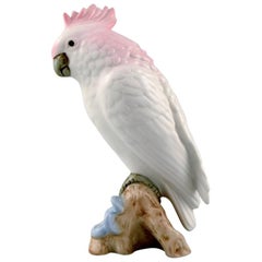 Art Deco Royal Dux Parrot on Branch, Porcelain