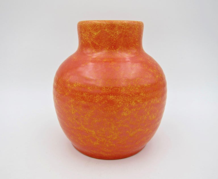 Art Deco Royal Lancastrian Vase with an Orange Vermillion Glaze, Signed ...