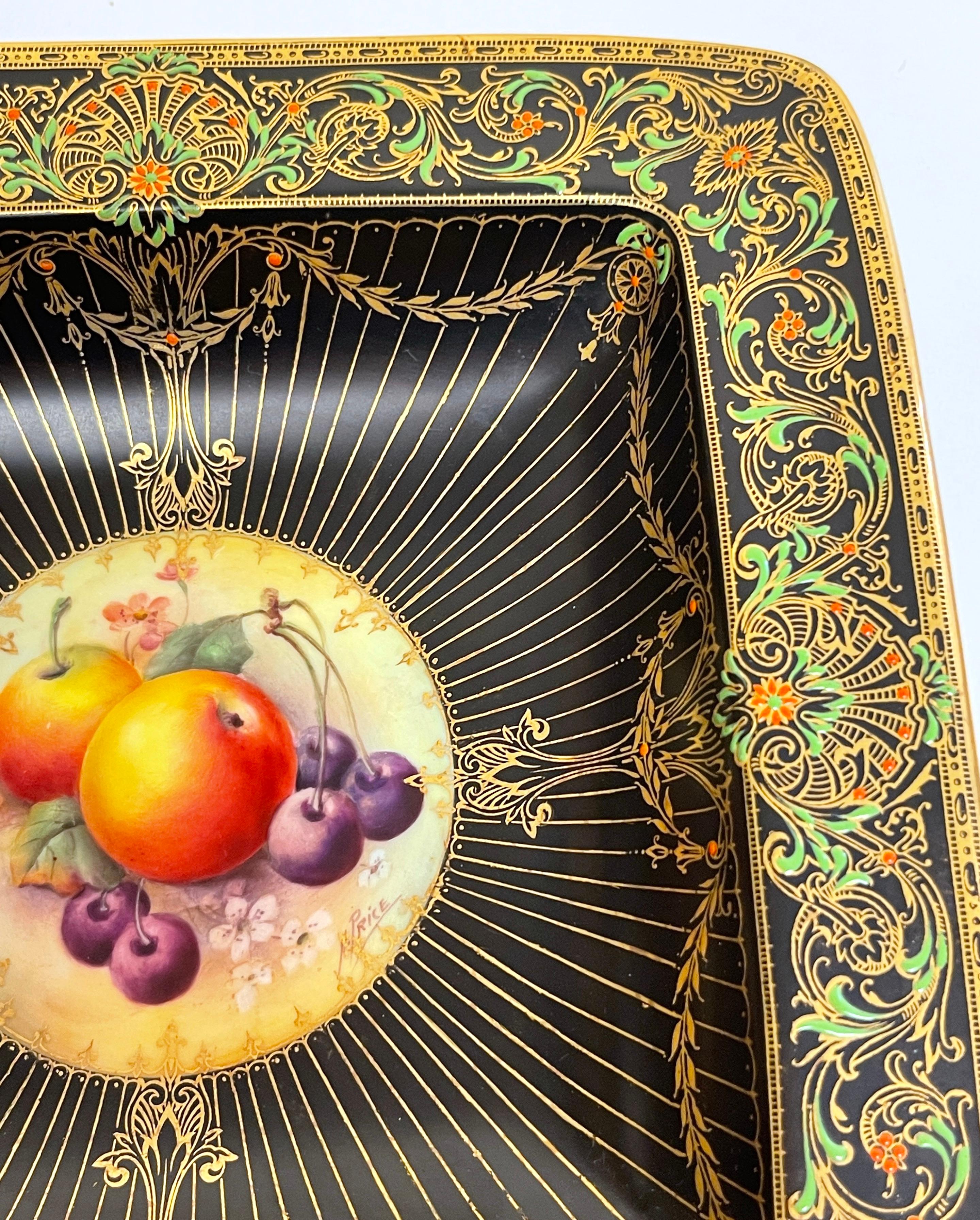 Mid-20th Century Art Deco Royal Worcester Painted Fruit Cabinet Bowl by Horace Price, 1933