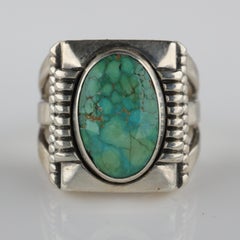 Art Deco Royston Turquoise Ring in Silver