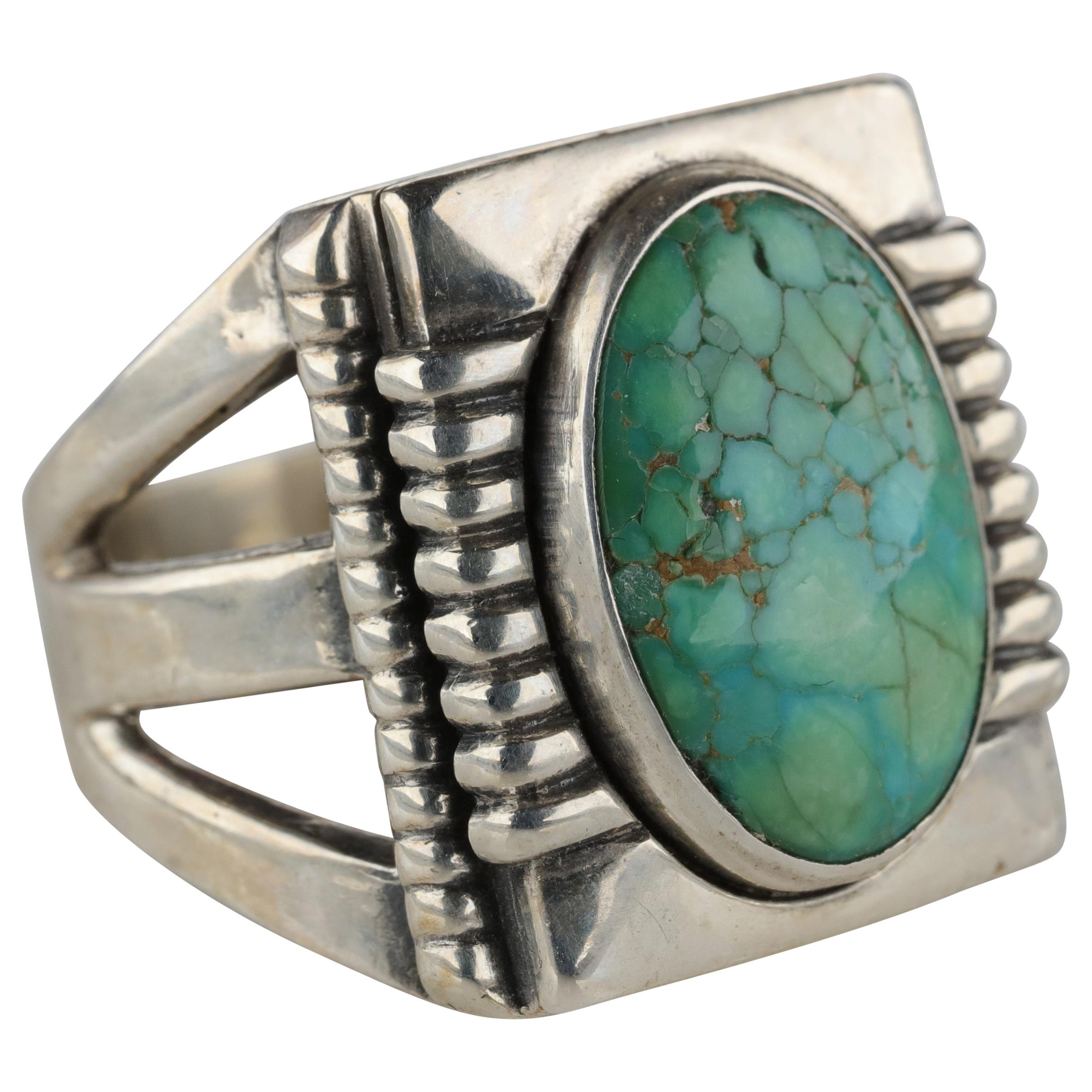 Art Deco Royston Turquoise Ring in Silver