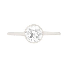 Art Deco Rub over Set Diamond Solitaire Ring, circa 1920s