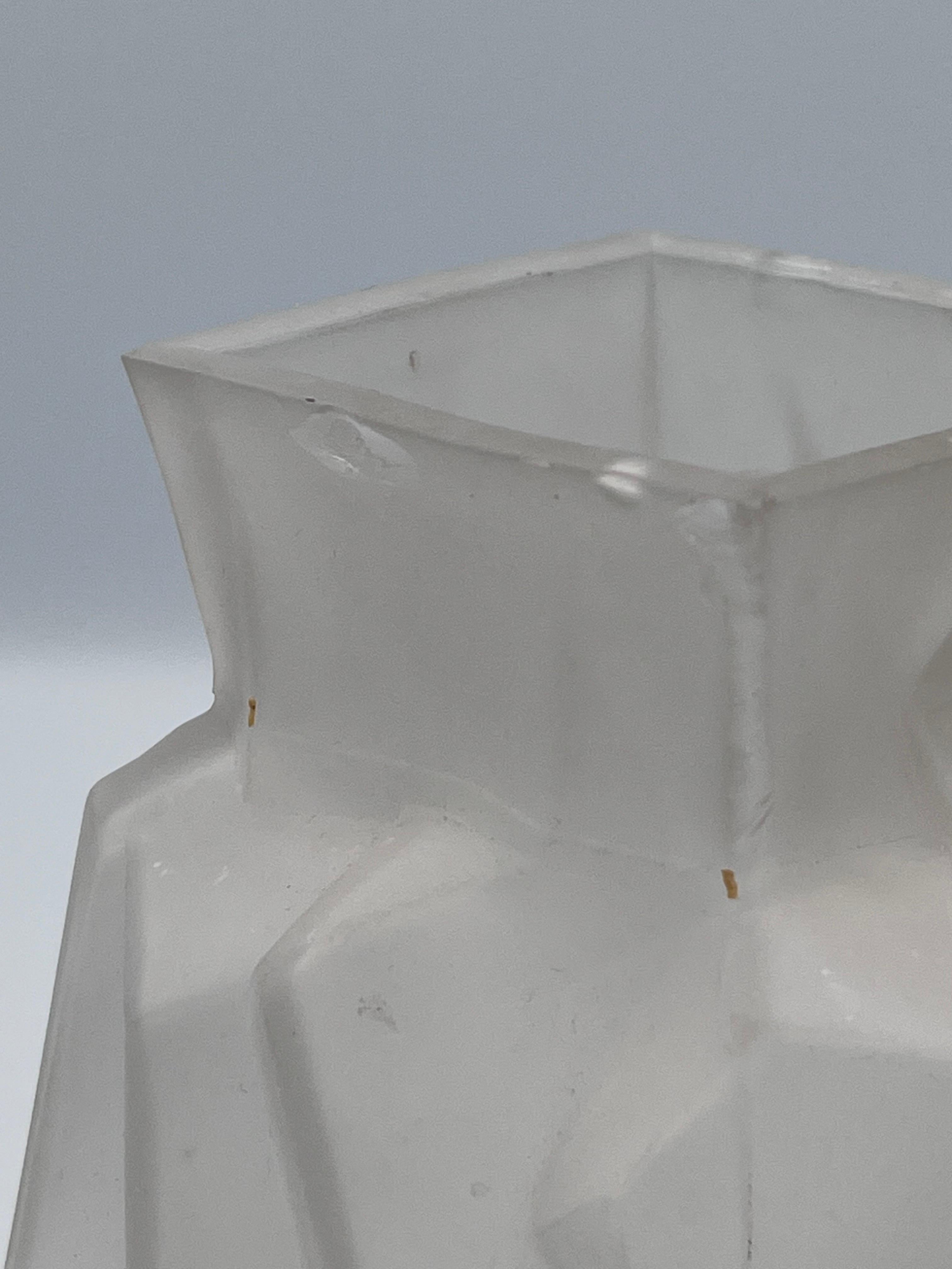 Art Deco Ruba Rombic Modernistic Style Cubist Frosted Glass Vase For Sale 8