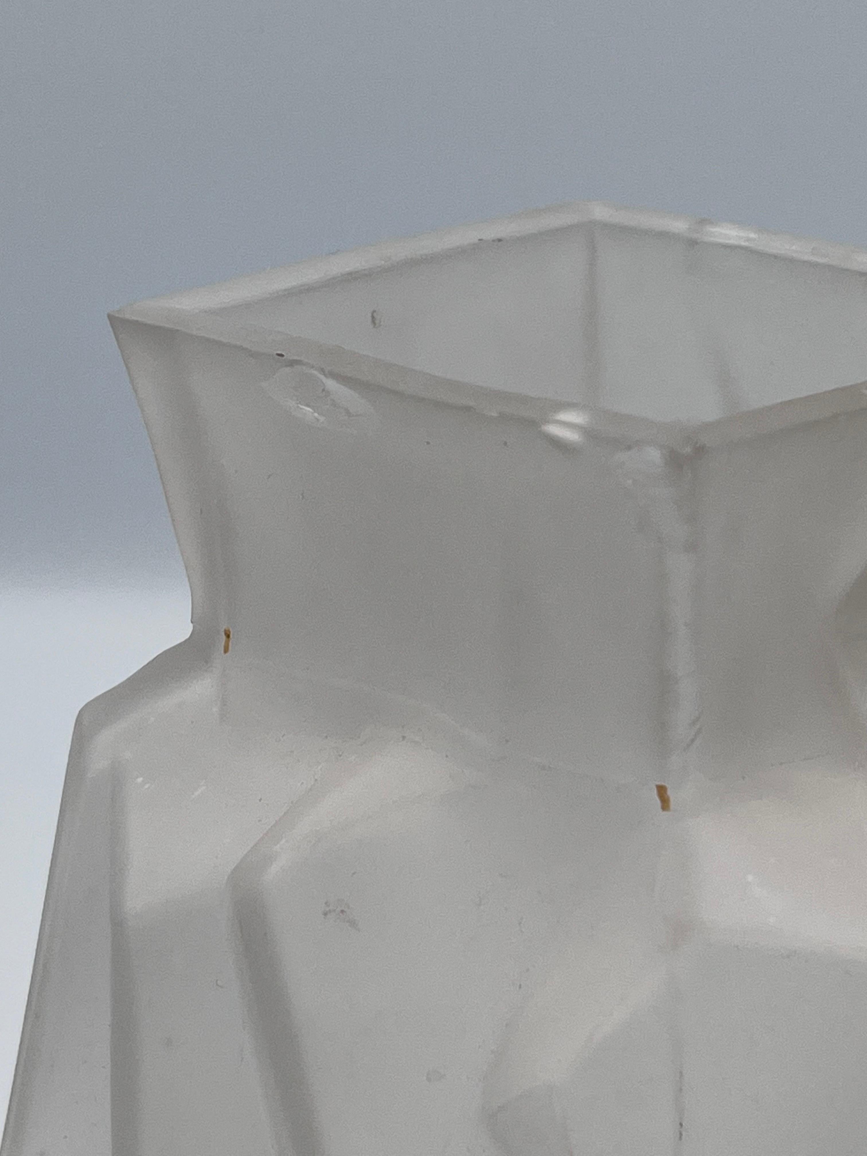 Art Deco Ruba Rombic Modernistic Style Cubist Frosted Glass Vase For Sale 9